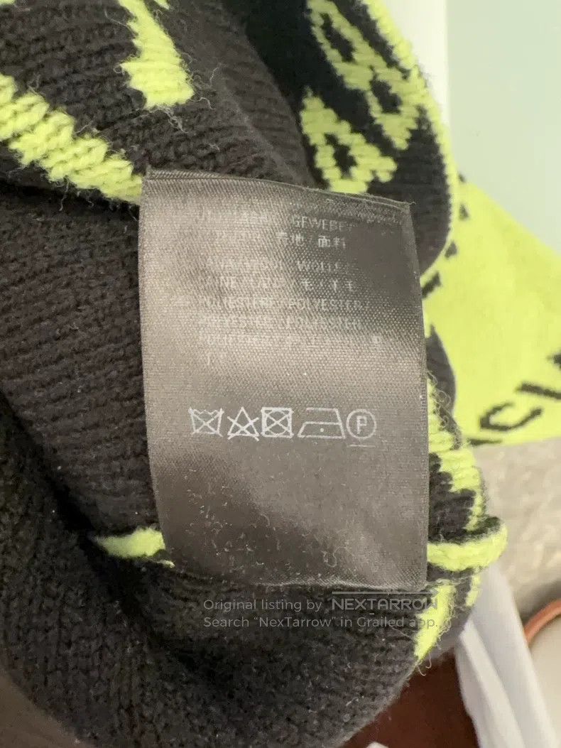 Balenciaga Balenciaga Green Logo Knit Sweater Size US L / EU 52-54 / 3 - 5 Thumbnail