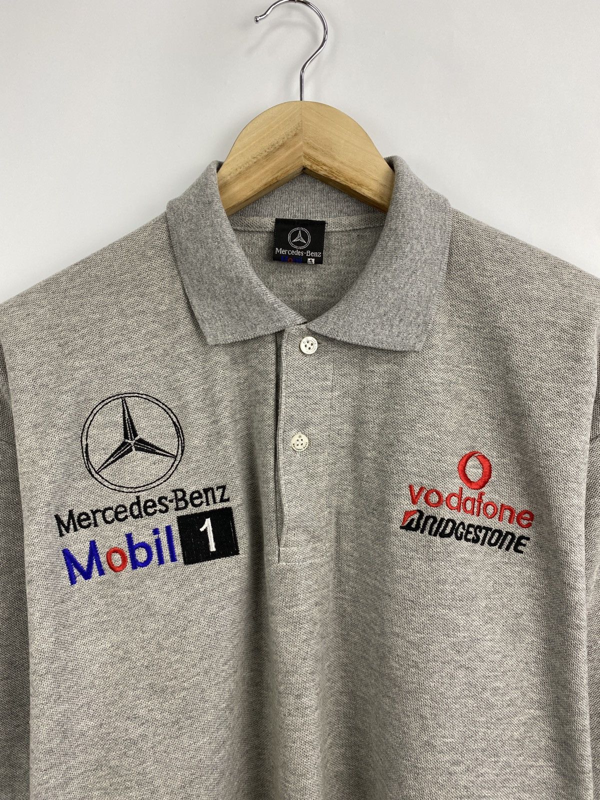 Mercedes-Benz 🇩🇪 Vintage 90s Mercedes Benz Mobil 1 West Racing Vodafone Size US XL / EU 56 / 4 - 4 Thumbnail