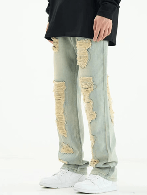 Japanese Brand American high street washed distressed fashion ripped jeans Size US 32 / EU 48 - 2 Thumbnail