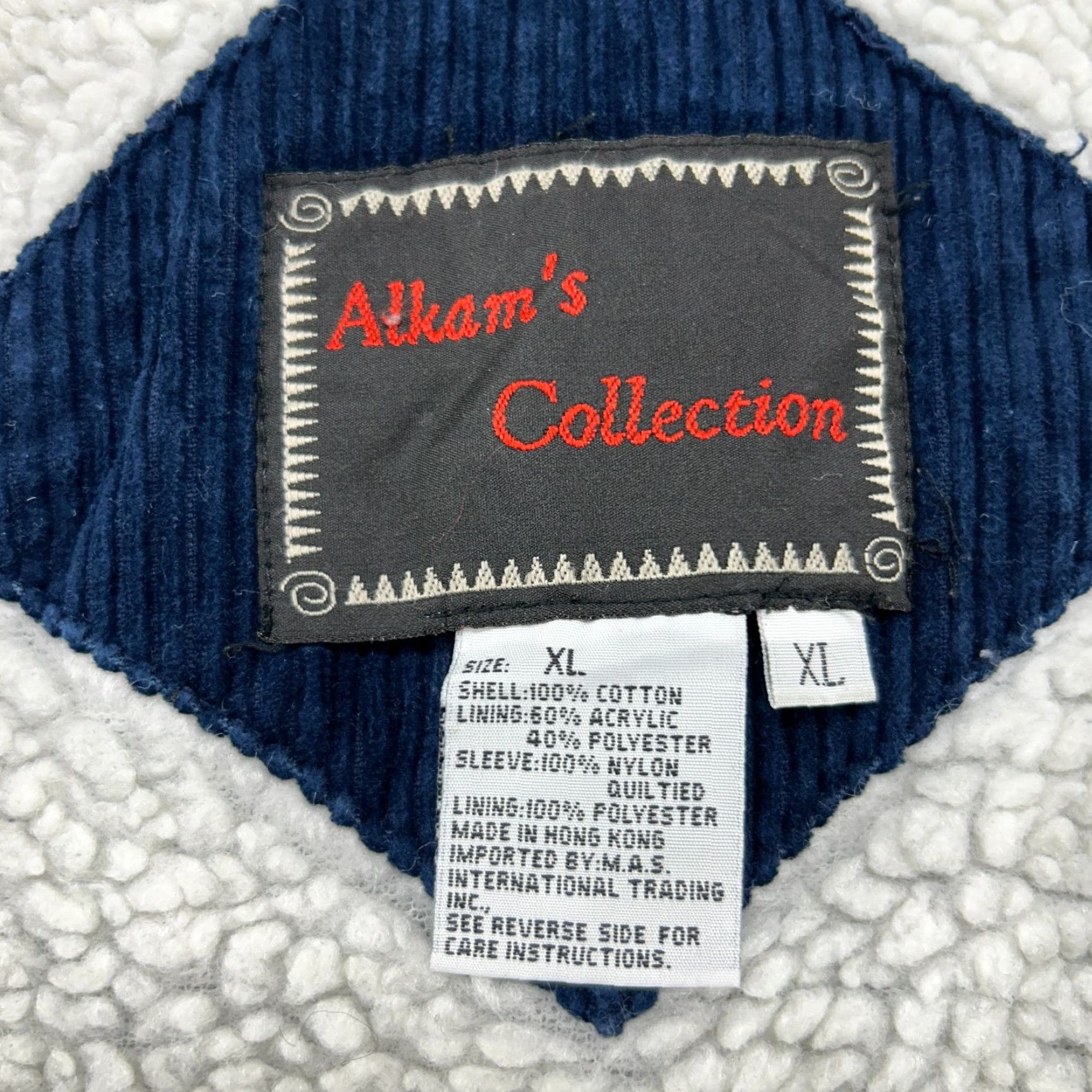 Vintage VINTAGE Alkams Collection Corduroy Jacket Mens XL Blue 90s Western Workwear Simple Solid Cotton Lined Mid-Length Chest 58 Size US XL / EU 56 / 4 - 7 Thumbnail