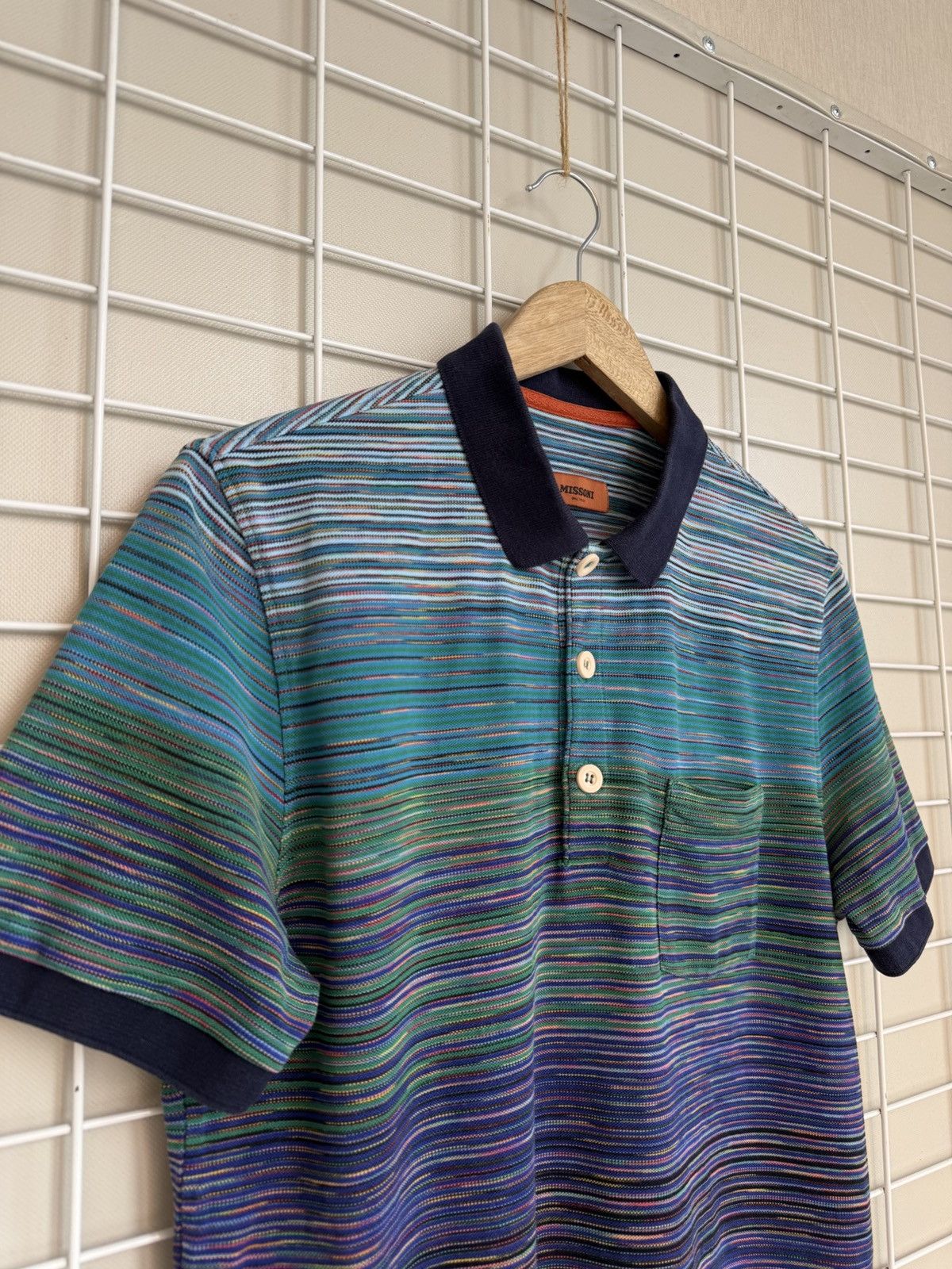 Missoni Missoni Space-Dyed Pique Polo Shirt Mens Size M Slub Size US M / EU 48-50 / 2 - 3 Thumbnail