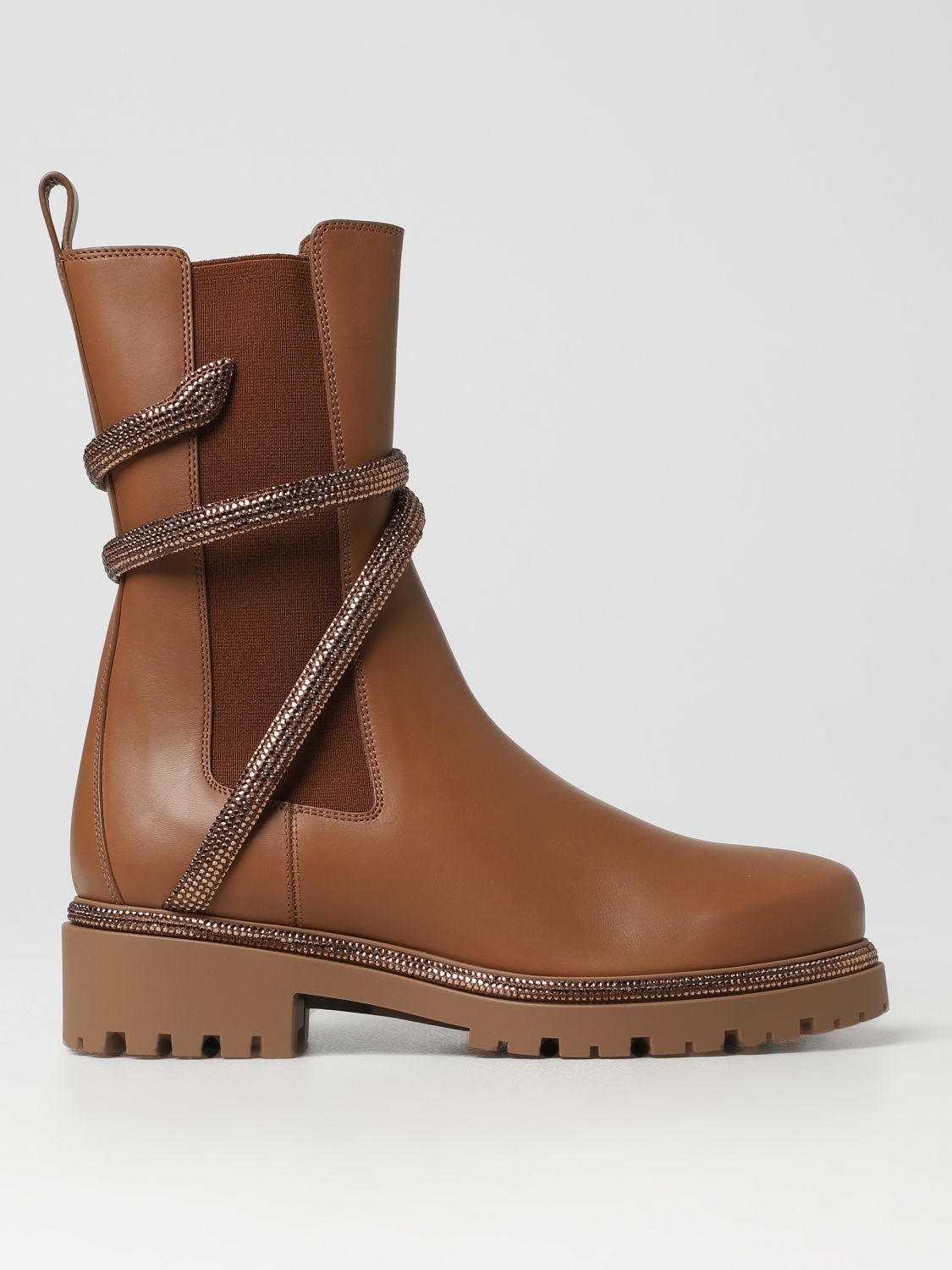 image of Rene Caovilla Flat Ankle Boots Woman Leather, Women's (Size 6)