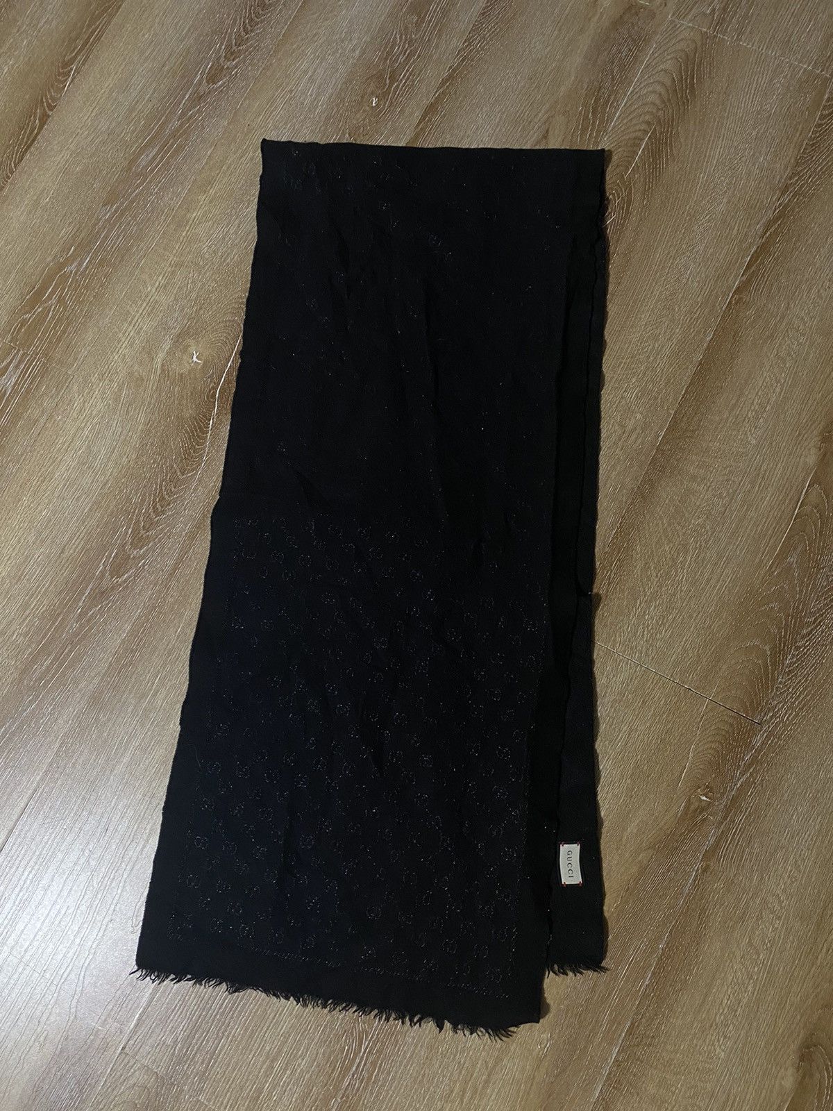 Gucci Gucci monogram rare scarf balck reflective shining Size ONE SIZE - 4 Thumbnail