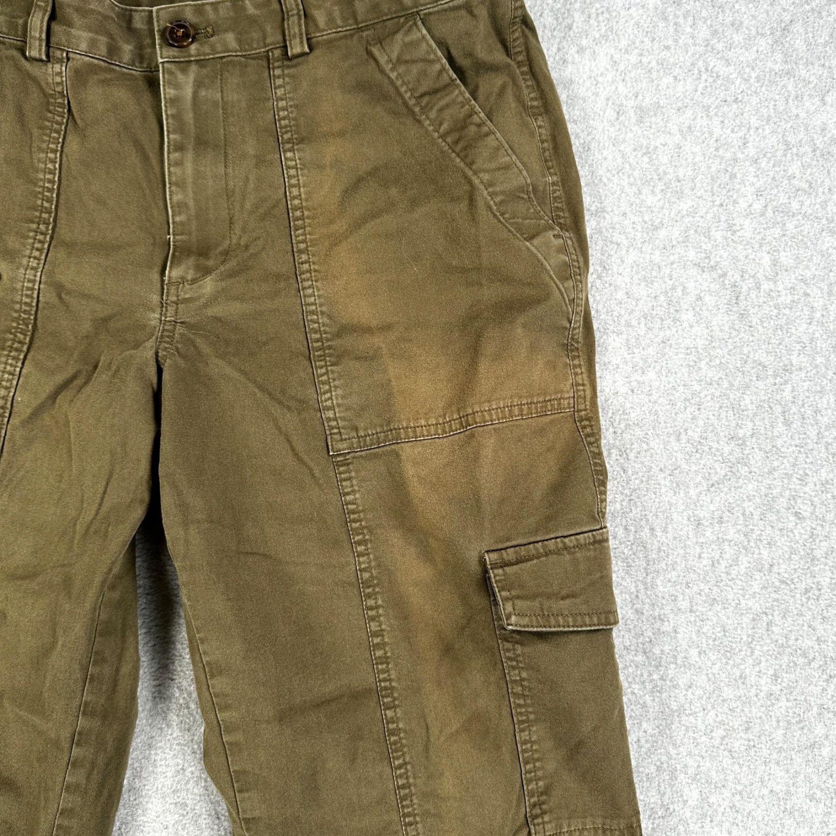 Outerknown Outerknown Cargo Pants Womens Size 12 Green Organic Cotton Twill Stretch Utility Size 34" / US 12 / IT 48 - 3 Thumbnail