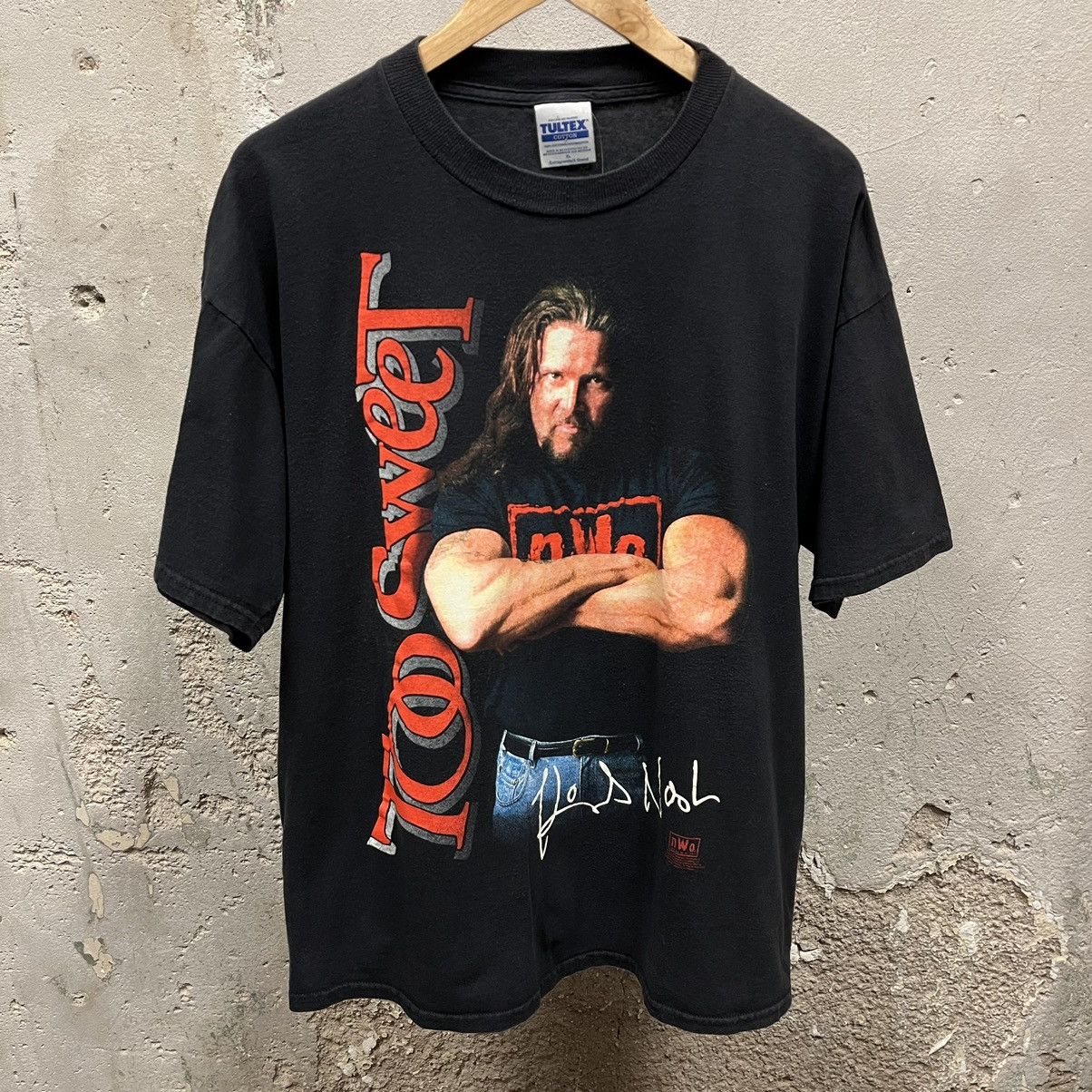 image of Vintage 1998 Kevin Nash Nwo Wwe Too Sweet Black Unisex Tee, Men's (Size XL)