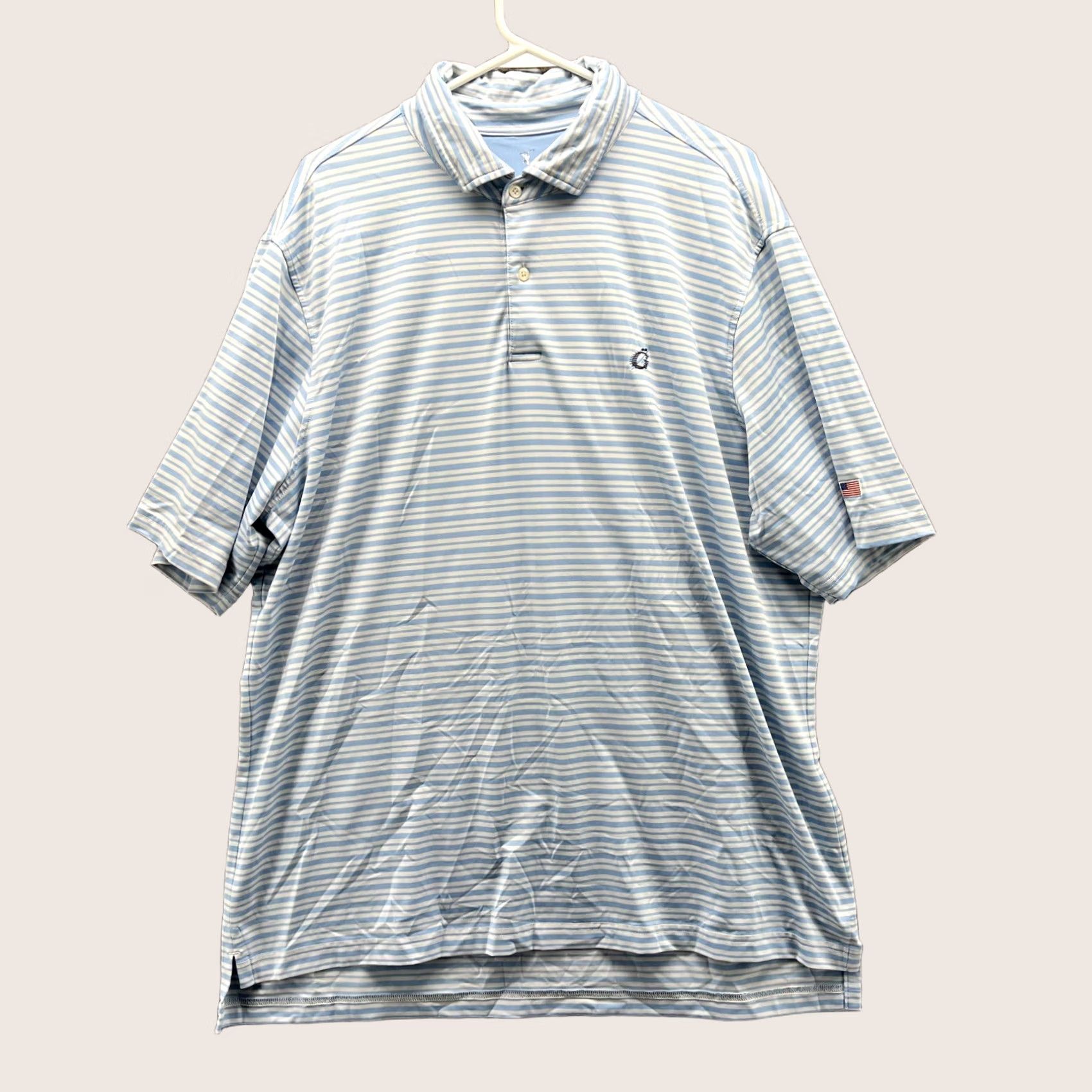 Vintage Fairway & Greene Polo Shirt Mens XL Blue Stripes USA Golf Golfer Club Course Shirt Size US XL / EU 56 / 4 - 1 Thumbnail