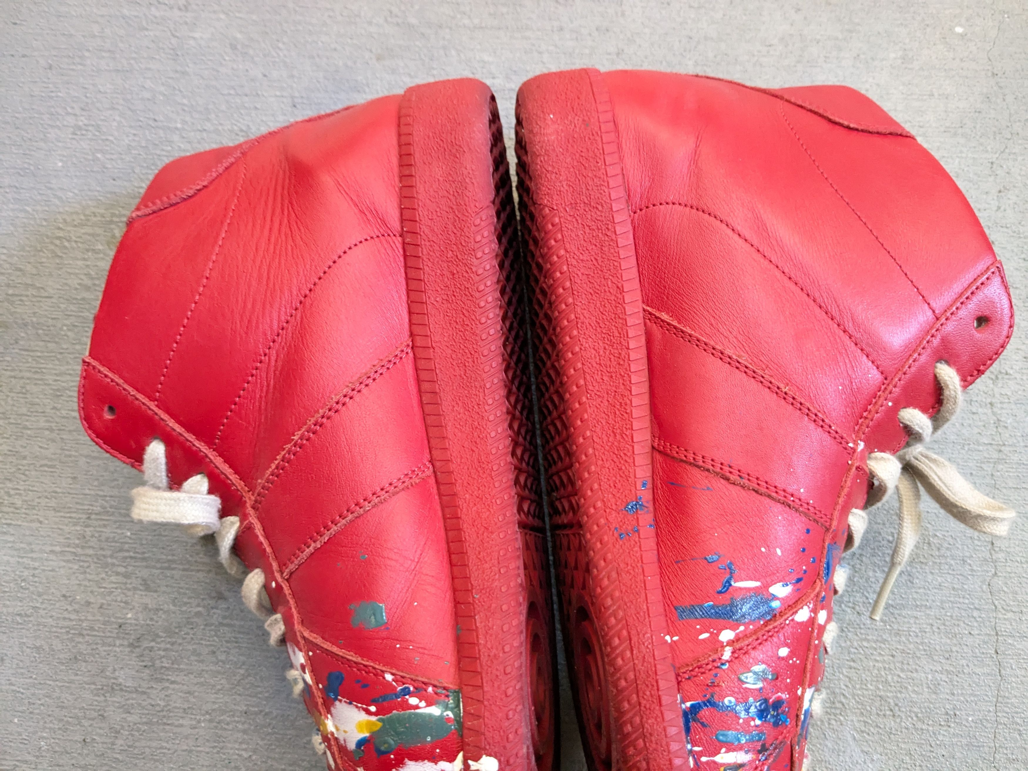 Maison Margiela Maison Margiela GAT Replica Red Paint Splatter 9 42 Leather Size US 9 / EU 42 - 16 Thumbnail