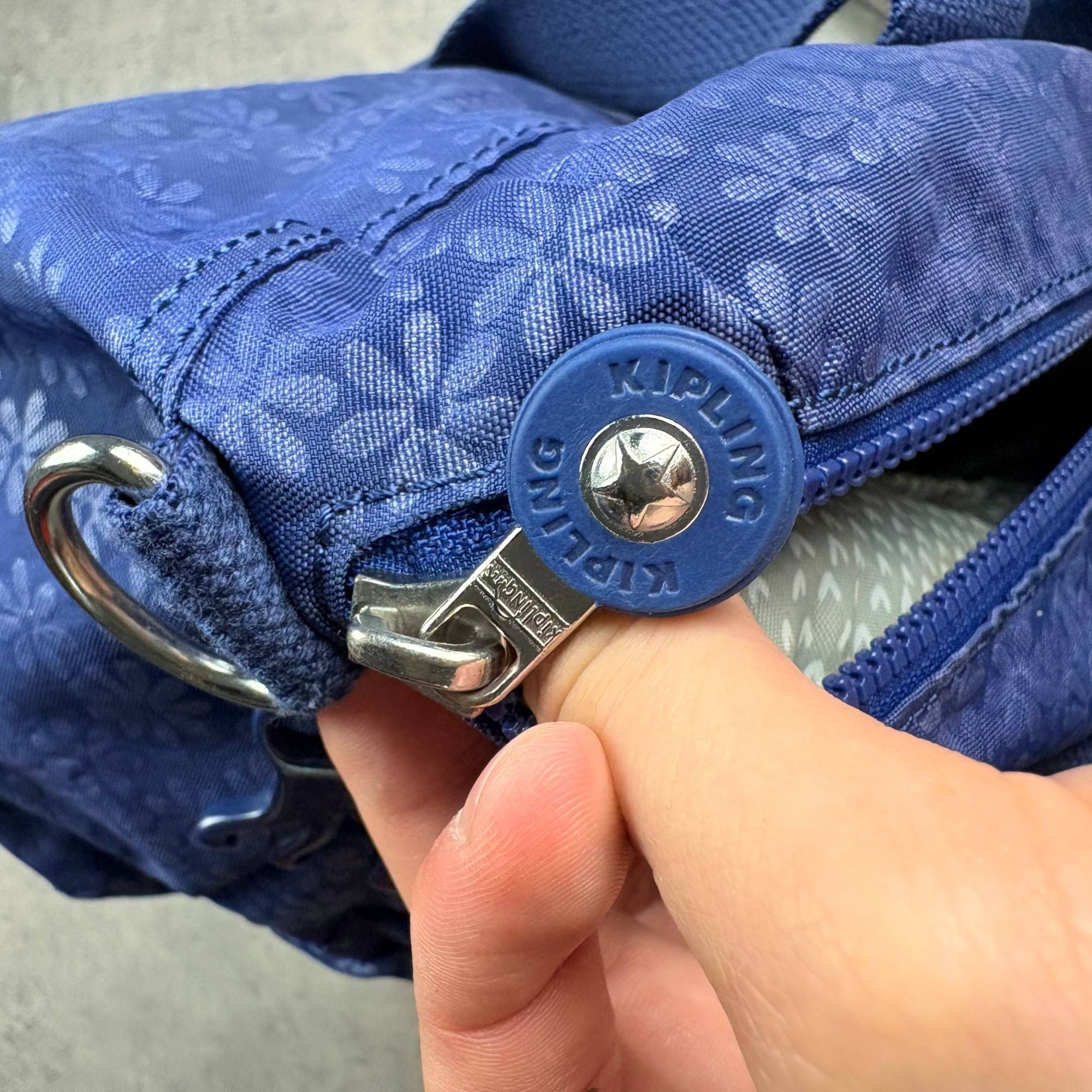 Other Kipling Blue Floral Nylon Tote Bag With Double Handles & Mul Size ONE SIZE - 8 Thumbnail