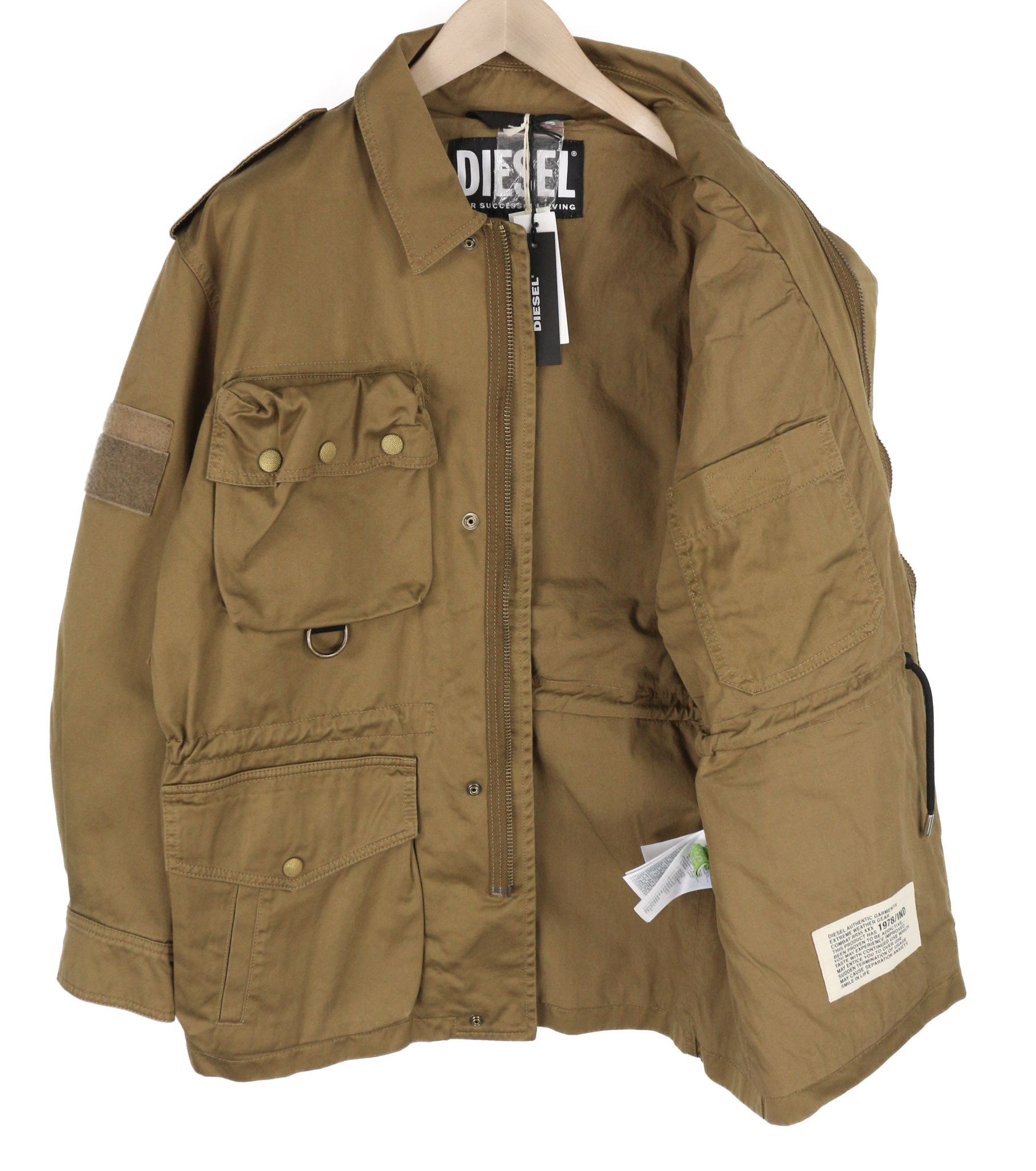 Diesel J-LOYD M Brown Drawstring Waist Zip Logo Jacket 40020 Size US M / EU 48-50 / 2 - 4 Thumbnail