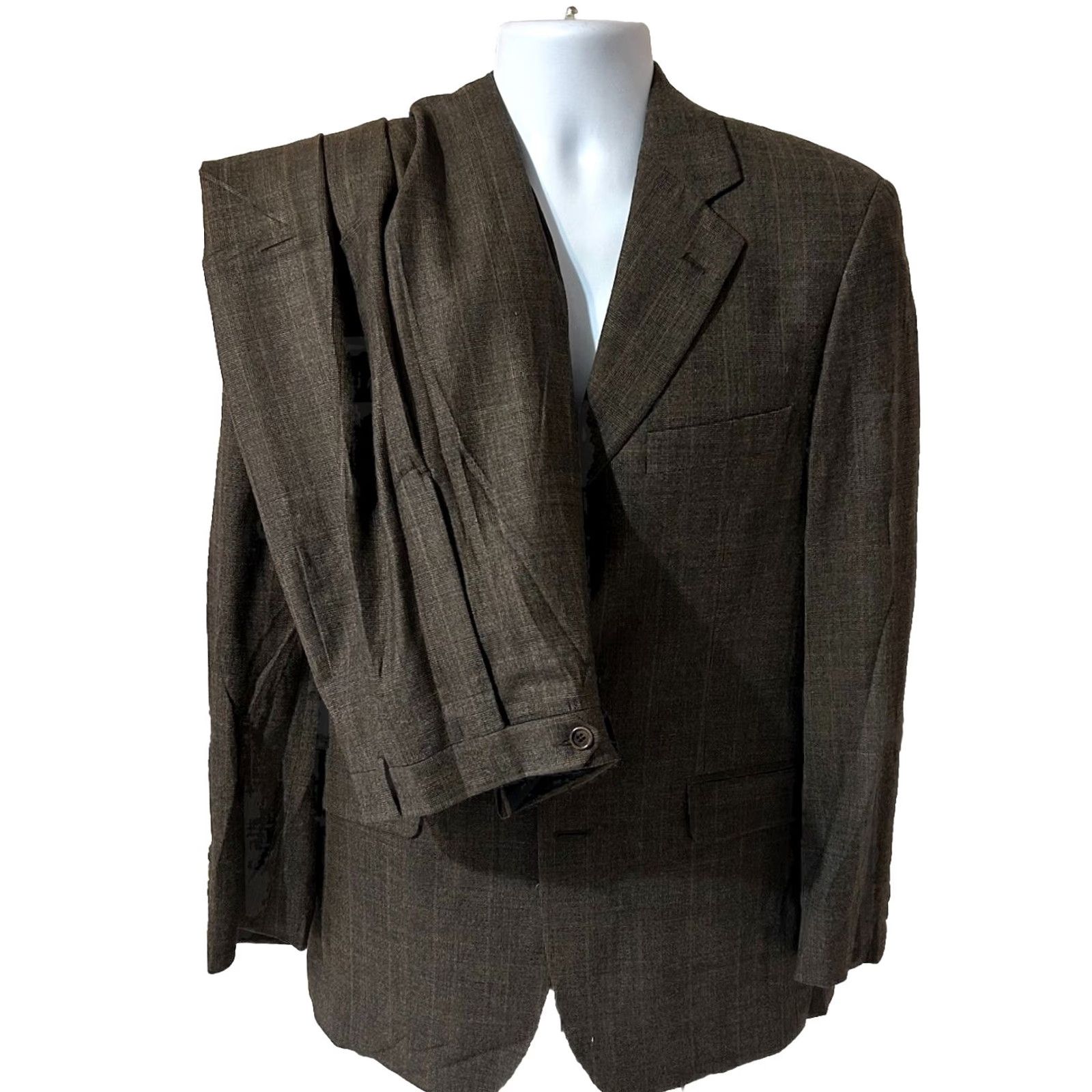 Brooks Brothers Brooks Brothers 346 Stretch 2 Piece Suit Men 40 R Pants 34x28 Wool Brown Plaid Jacket Pants 2 Piece Suit Mens Regular Wool Brown Plaid Brooks Brothers Size 40R - 2 Thumbnail