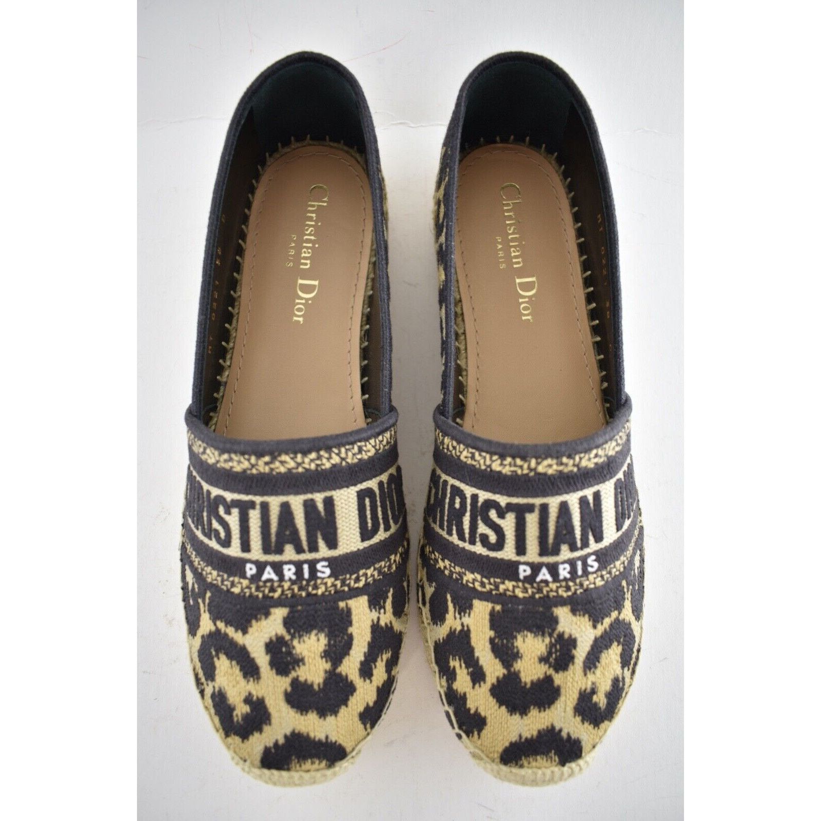 Dior Granville Leopard Logo Embroidered Espadrille Flat 39 Size US 9 / IT 39 - 8 Thumbnail