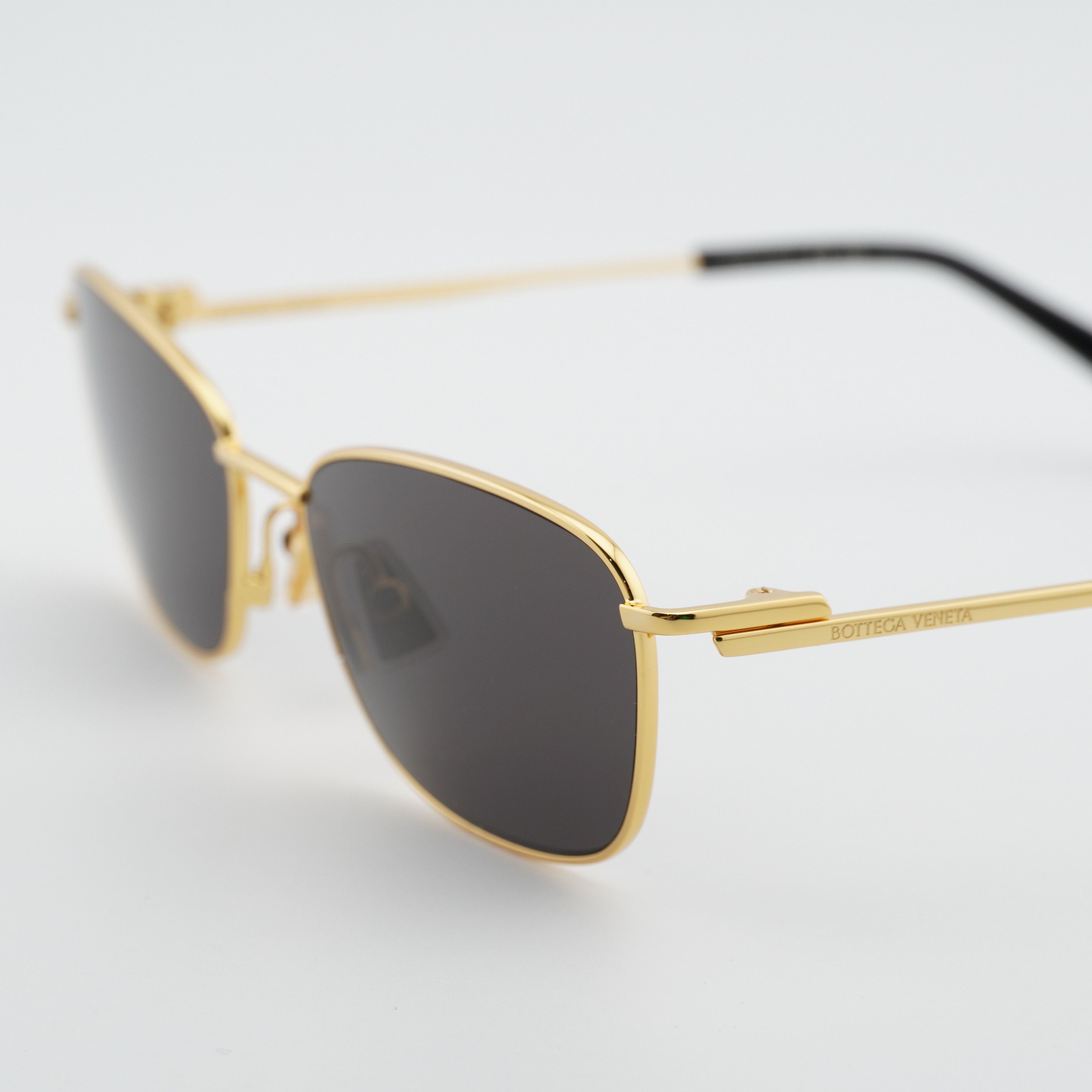 Bottega Veneta Bottega Veneta BV1300S 001 Sunglasses Gold Rectangle Frame Size ONE SIZE - 8 Thumbnail