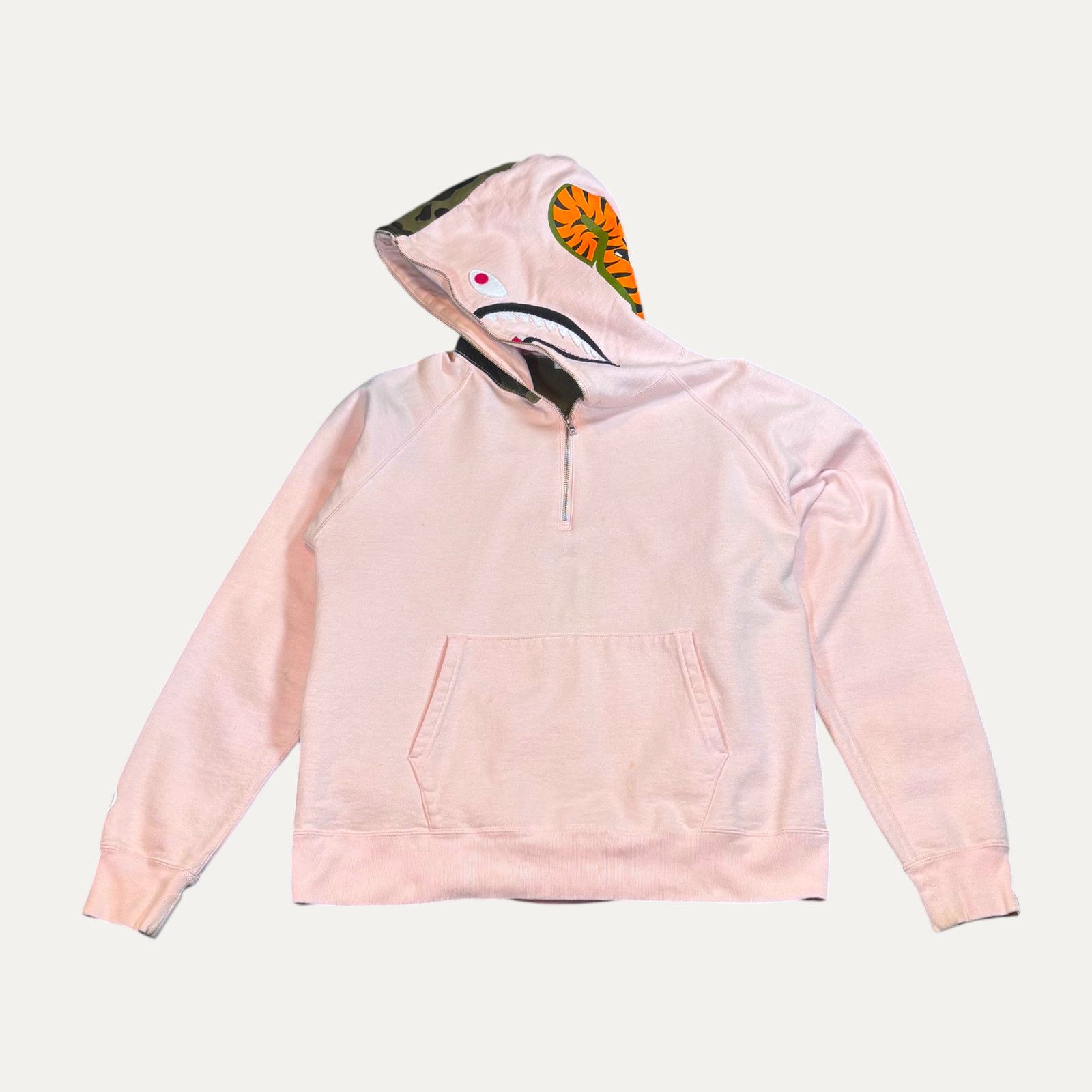 Bape Bape Shark Wide Half Zip-Up Pull Over Hoodie Size US XL / EU 56 / 4 - 1 Thumbnail
