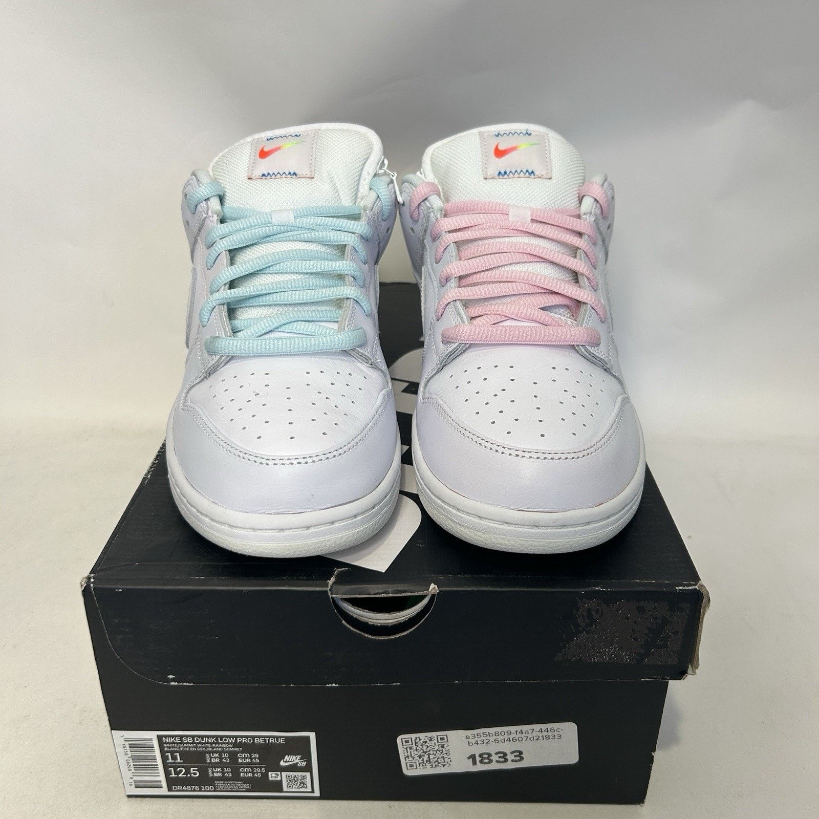 Nike Nike SB Dunk Low Pro "Be True" Summit White Rainbow Size US 11 / EU 44 - 2 Thumbnail
