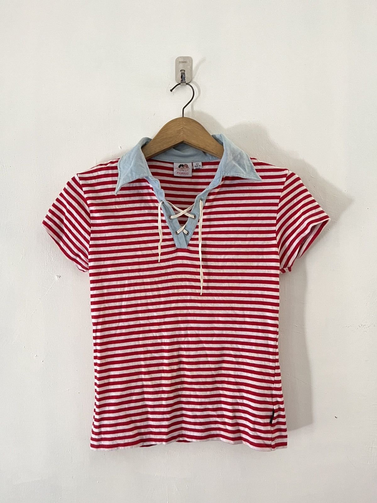 Fiorucci 2000s fiorucci striped poloshirt Size S / US 4 / IT 40 - 1 Thumbnail