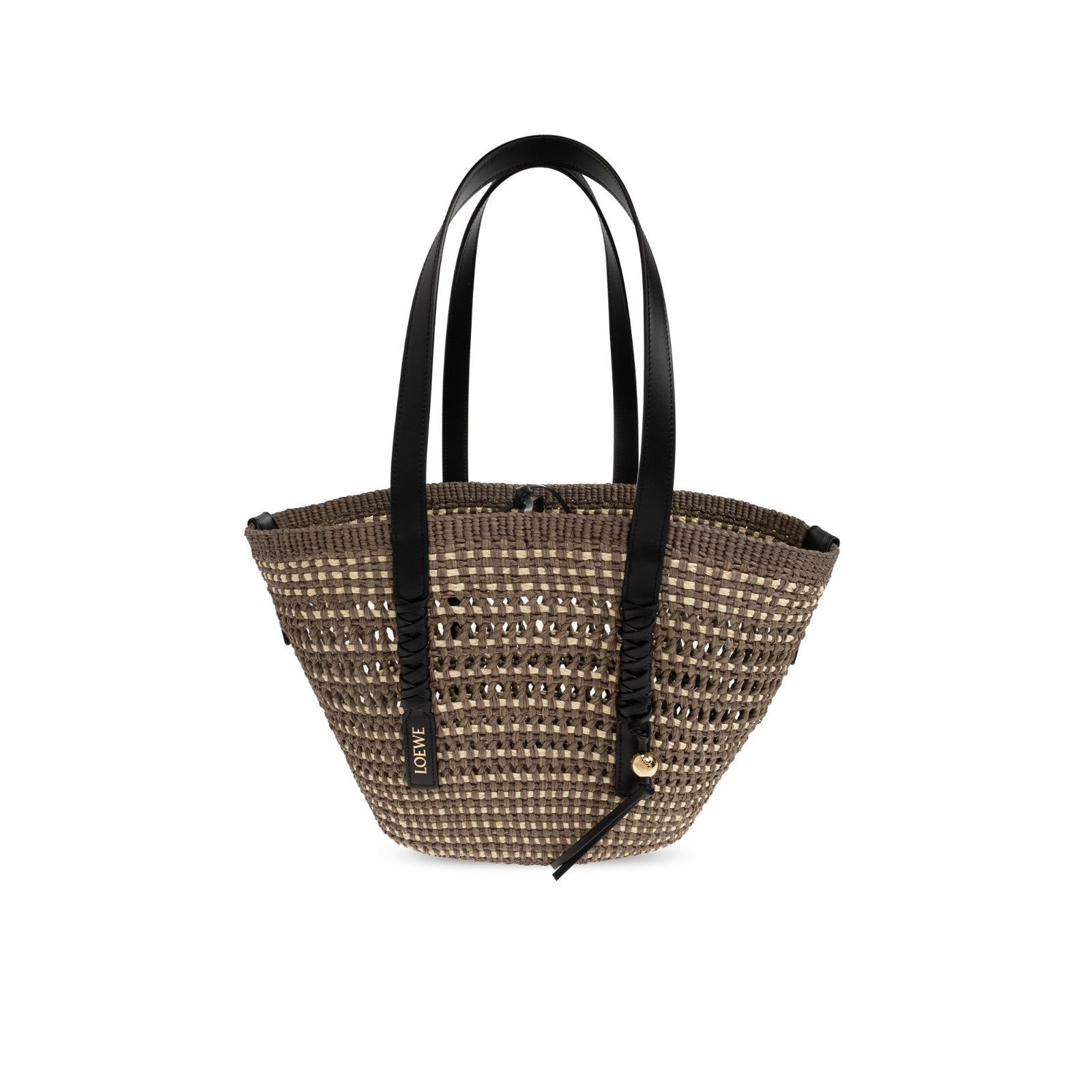 Loewe LOEWE $1950 Medium Braid Basket Khaki/Natural Tote Bag New & Size ONE SIZE - 1 Thumbnail