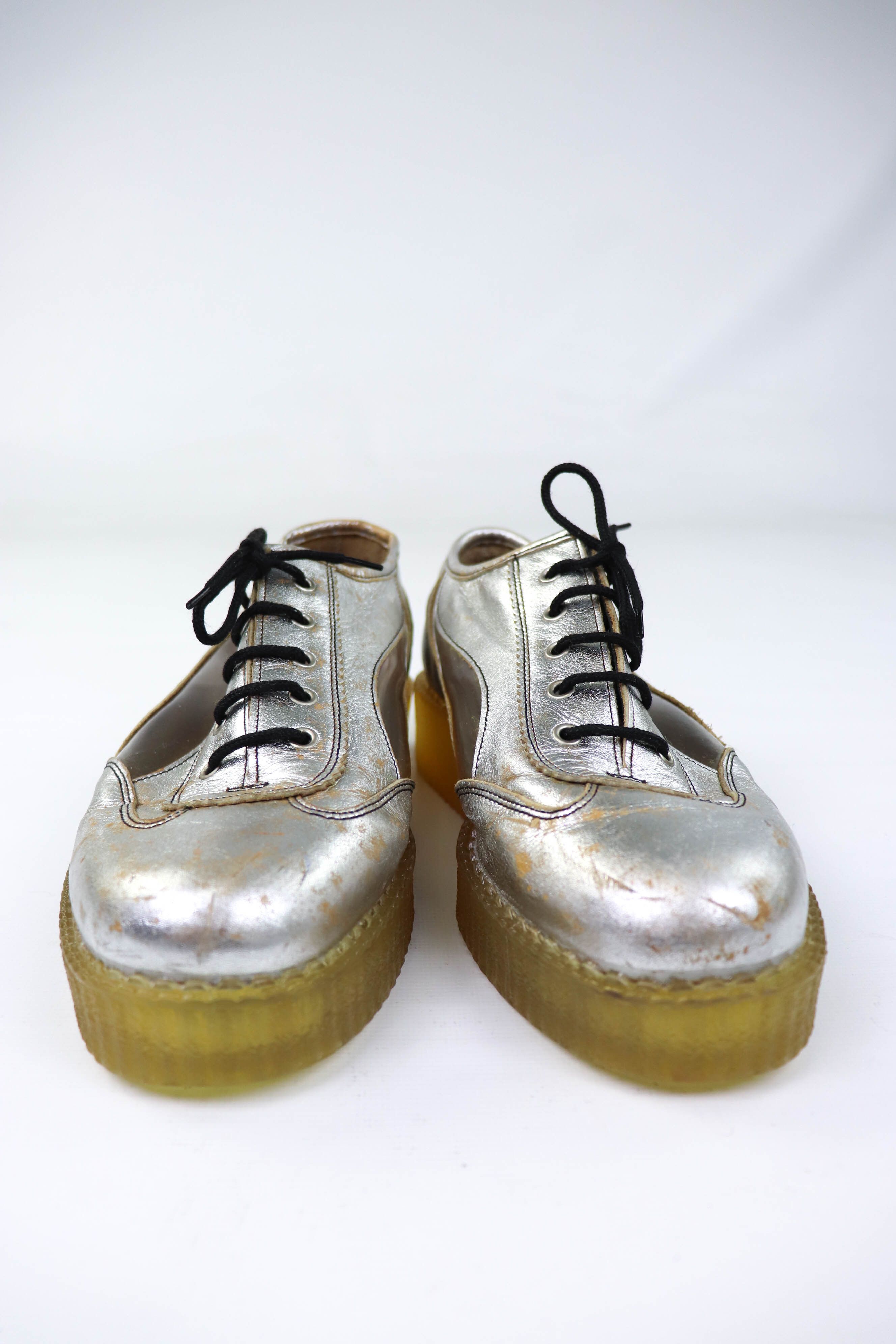 Other Red Or Dead Vintage Made in England Silver Leather Shoes Size US 9 / EU 42 - 11 Thumbnail