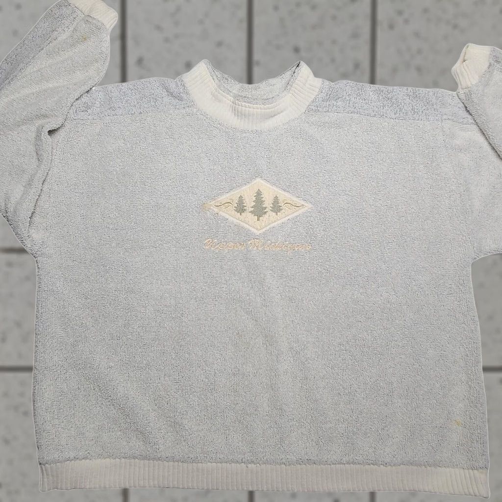 Sunray Sportswear VINTAGE Jarray Sportswear Sweatshirt Upper Michigan Spell Out Pullover USA Adults M Beige Regular Size USA Men Mens 90s Size US M / EU 48-50 / 2 - 1 Thumbnail