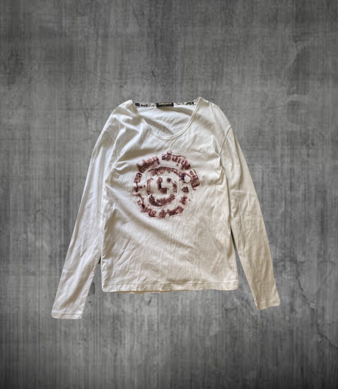 2000s Japanese archive Vkei Poem Slim-fit Long Sleeve Tee