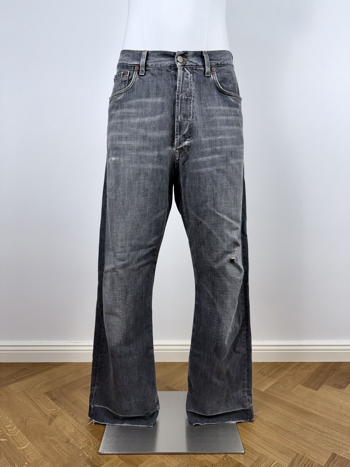 Gucci Tom Ford Distressed Baggy Bootcut Denim Jeans
