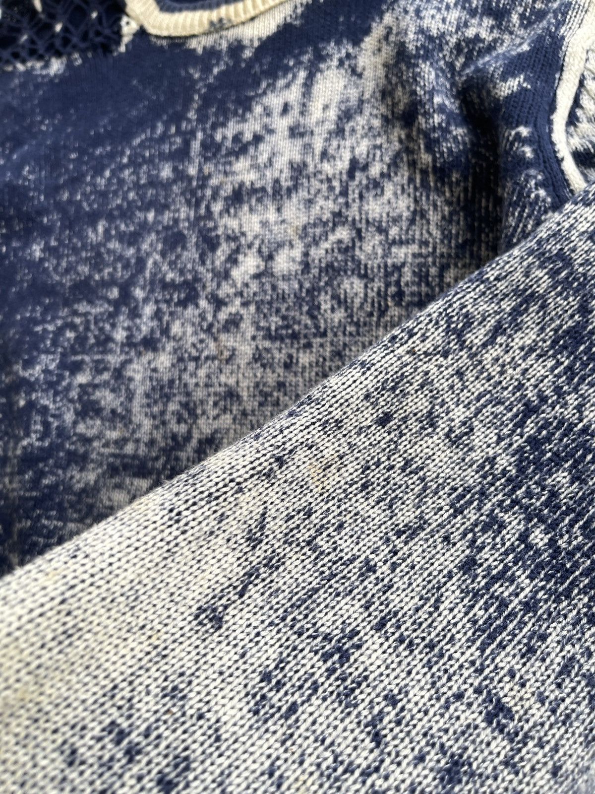 Japanese Brand POPULARIZATION Printed Indigo Knitted Pullover Sweater Size US M / EU 48-50 / 2 - 13 Thumbnail