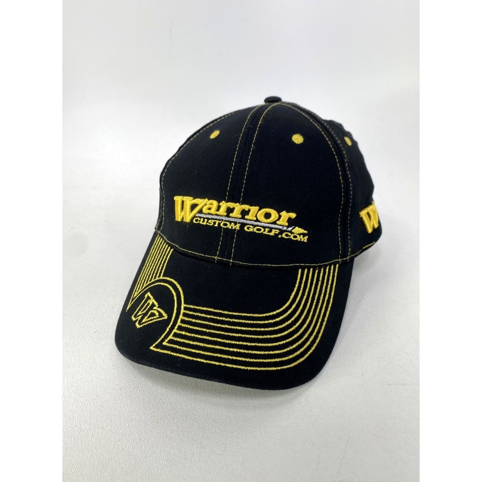 Vintage Warrior Custom Golf Black Adjustable Strapback Embroidered Baseball Cap Hat Hat Size ONE SIZE - 2 Thumbnail