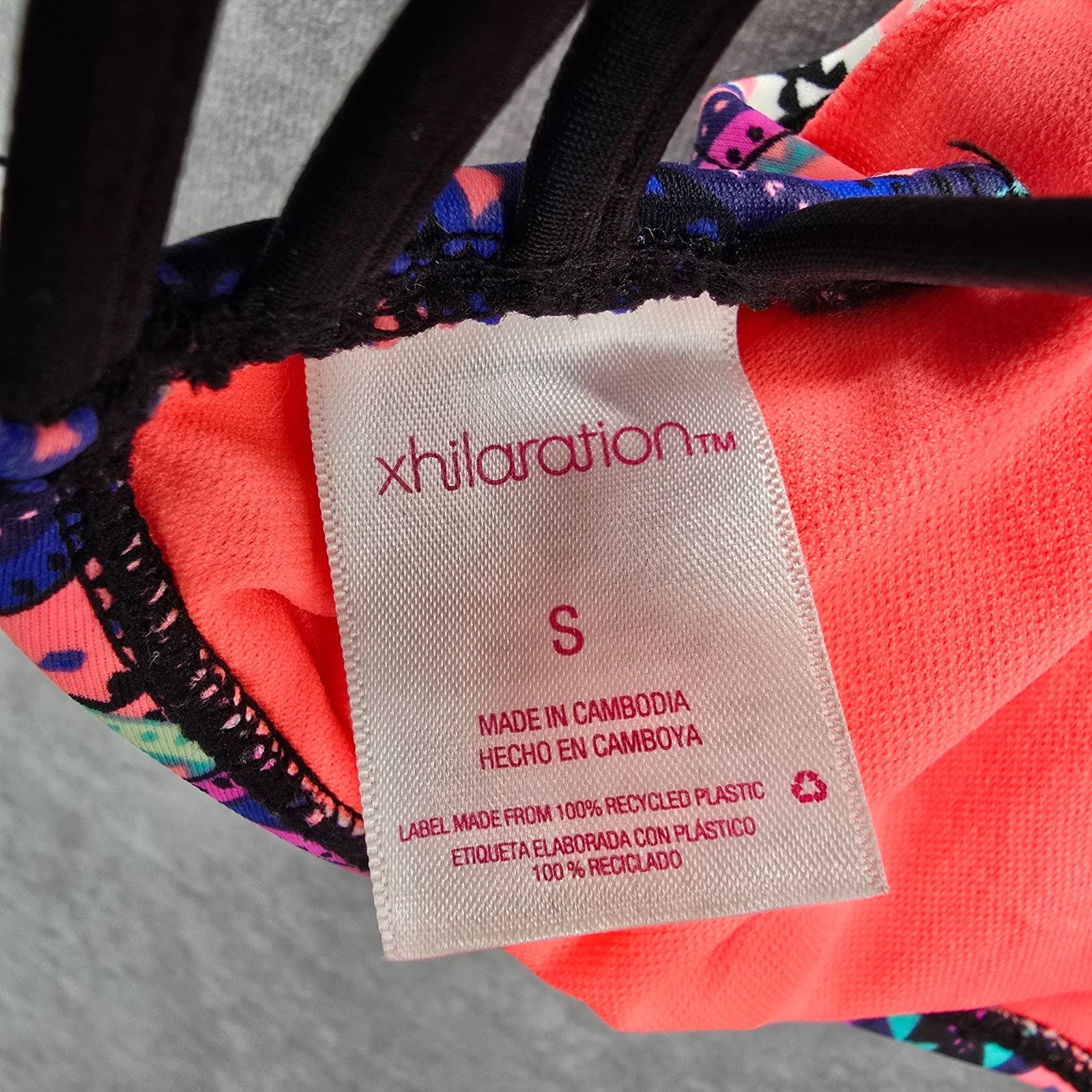 Other Xhilaration Black Geometric Padded Strap Bikini Top Small Size ONE SIZE - 7 Thumbnail