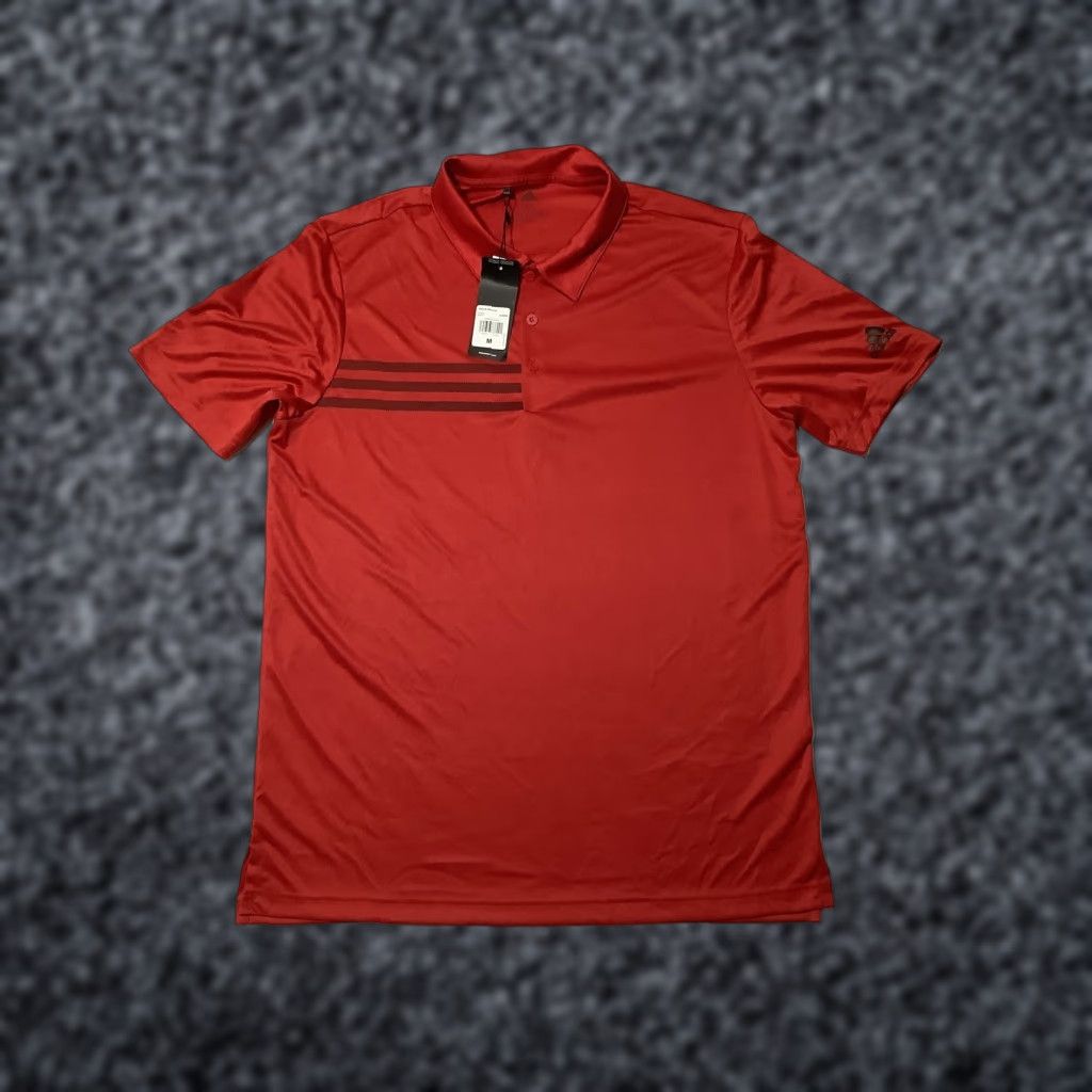Adidas Adidas Golf Polo Shirt Mens M Red 3 Stripe Chest UPF 50 Performance Shirt Size US M / EU 48-50 / 2 - 1 Thumbnail