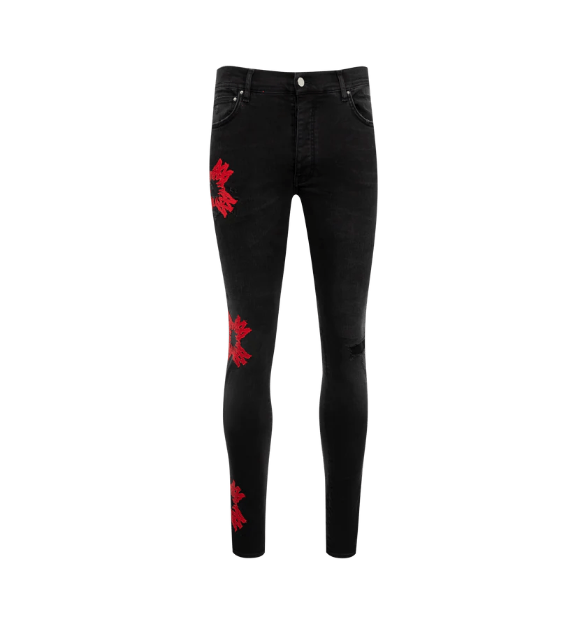 Amiri o1h1sh10525 Ma Quad Logo Applique Skinny Jeans in Black Size US 40 / EU 56 - 1 Thumbnail