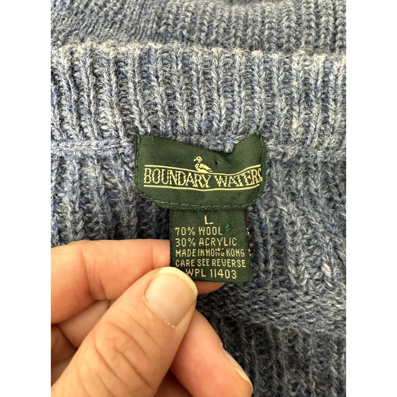 Vintage VINTAGE Thick Fisherman Cardigan Sweater Men’s L Wool Blue Size US L / EU 52-54 / 3 - 3 Thumbnail