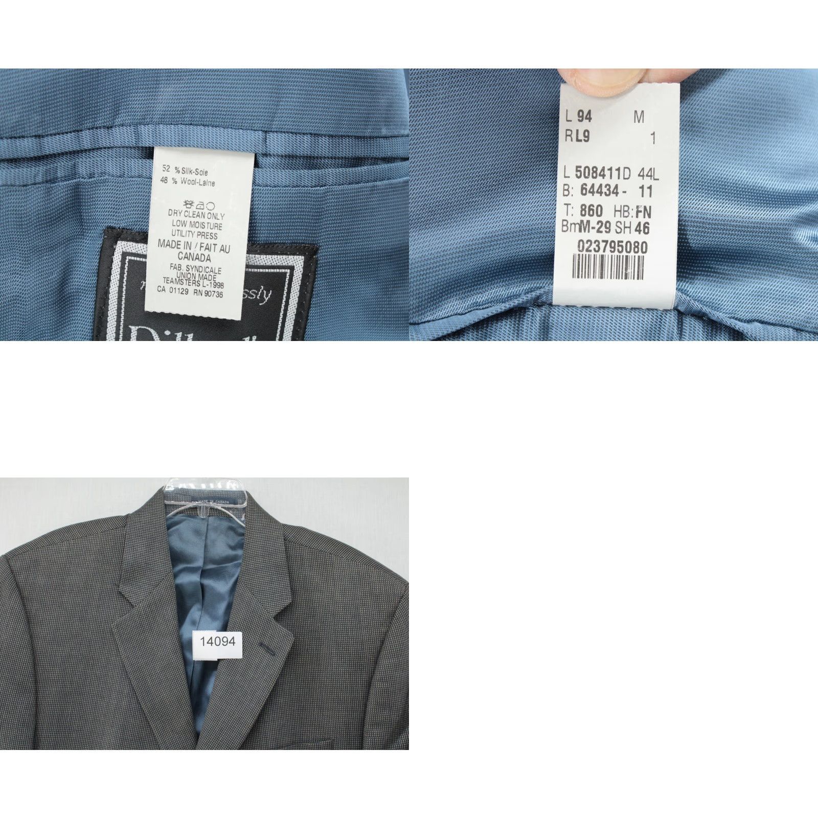 Ralph Lauren VINTAGE Ralph Lauren Blazer Men's 44L Gray Silk Wool Sport Jacket Union Preppy Office Size 44R - 9 Thumbnail