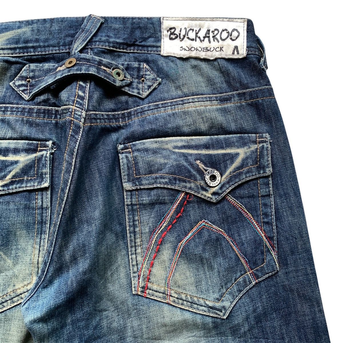 Japanese Brand Buckaroo Snow Buck Baggy Faded Flare Denim Pants Size US 34 / EU 50 - 10 Thumbnail