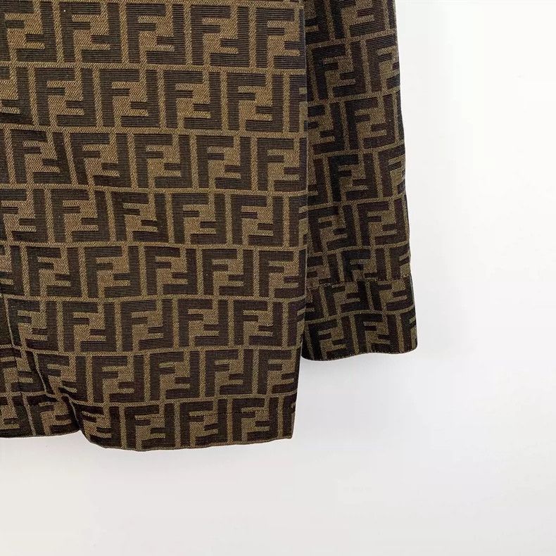 Fendi Fendi Brown Logo Print Long Sleeve Shirt Size US M / EU 48-50 / 2 - 4 Thumbnail