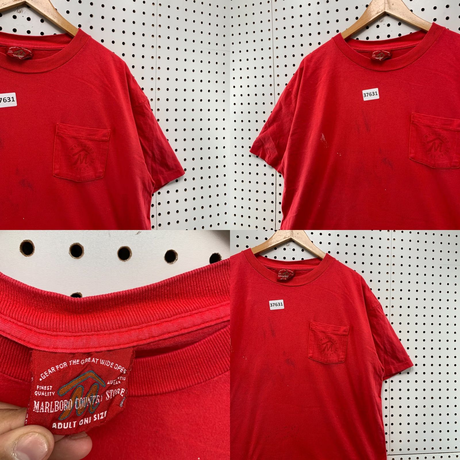 Marlboro VINTAGE Marlboro Shirt Mens XL Red 90s Single Stitch DIstress Size US XL / EU 56 / 4 - 8 Thumbnail