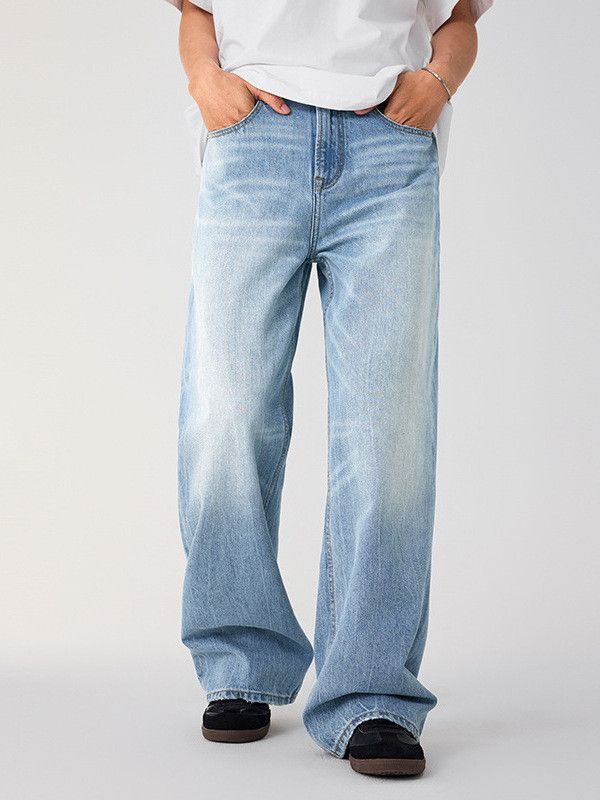 Vintage Men's Casual Loose-Fit Washed Straight-Leg Jeans Size US 32 / EU 48 - 2 Thumbnail