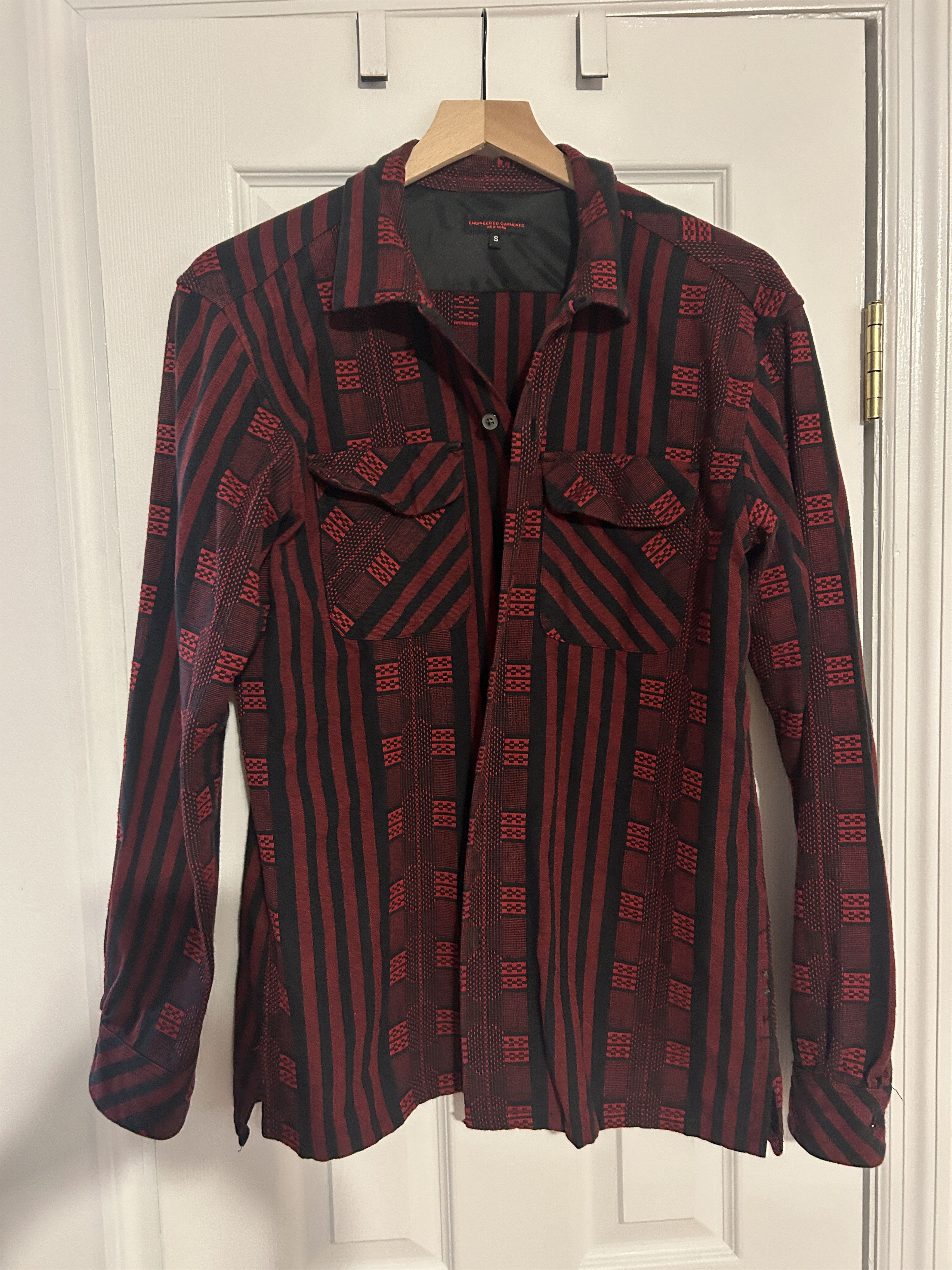 Engineered Garments Engineered Garments Red Black Patterned Work Shirt Size S Size US S / EU 44-46 / 1 - 1 Thumbnail