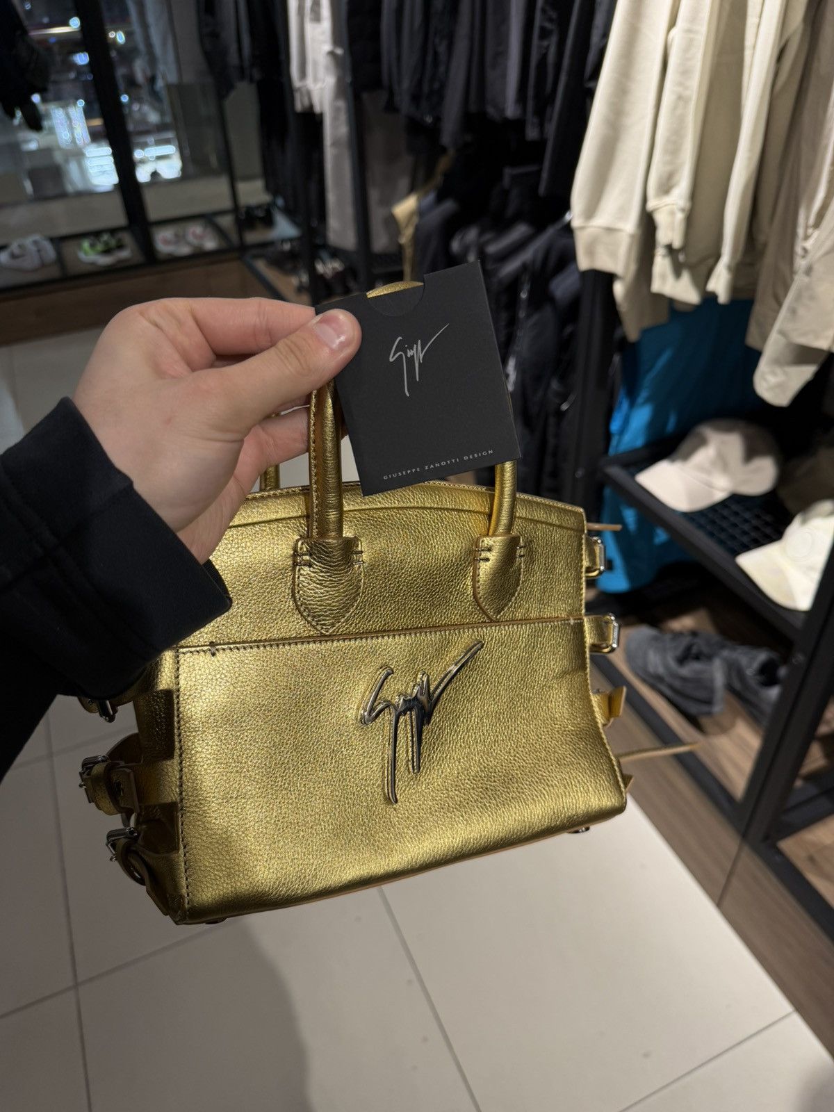 Giuseppe Zanotti Giuseppe Zanotti Gold Metallic leather Top Handle Bag logo Size ONE SIZE - 13 Thumbnail