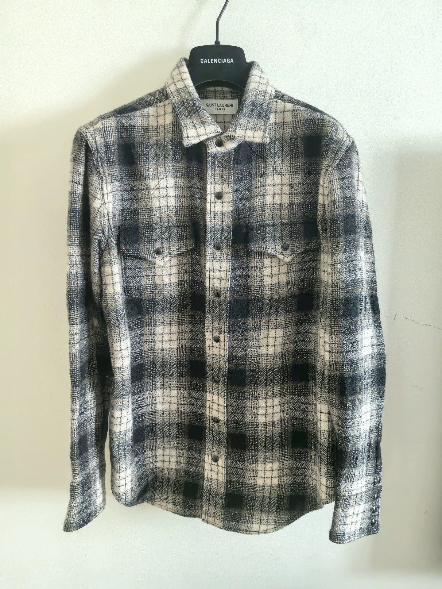 Saint Laurent Paris Saint Laurent Paris Wool plaid shirt Size US L / EU 52-54 / 3 - 1 Thumbnail