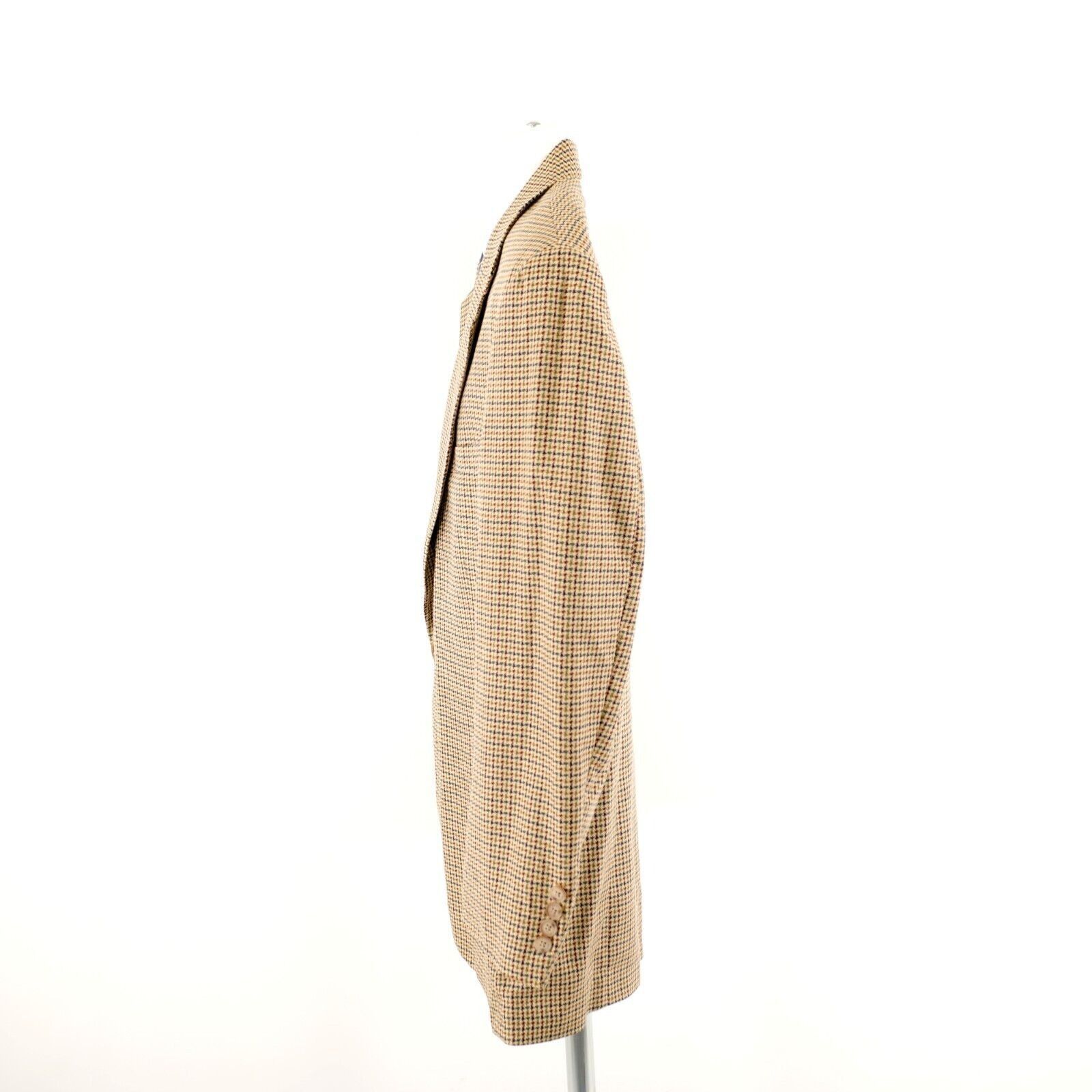 Lands' End Land's End Wool Silk Houndstooth 2 Button Sport Coat 42R Tan Size 42R - 6 Thumbnail