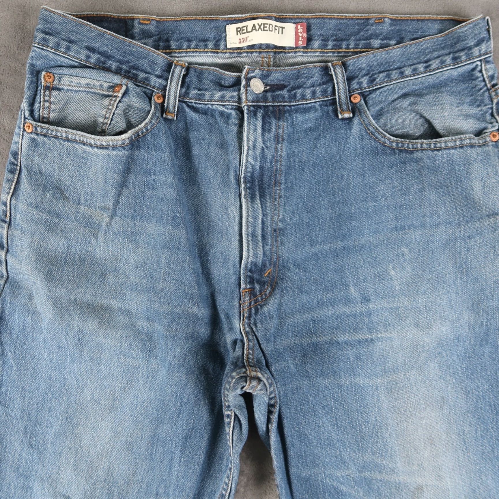 Levi's VINTAGE Levi's 550 Jeans Blue Denim 5-Pocket Relaxed Fit Mens Size 38x34 (36.5x32.5) Blue With Red Tab Size US 38 / EU 54 - 3 Thumbnail