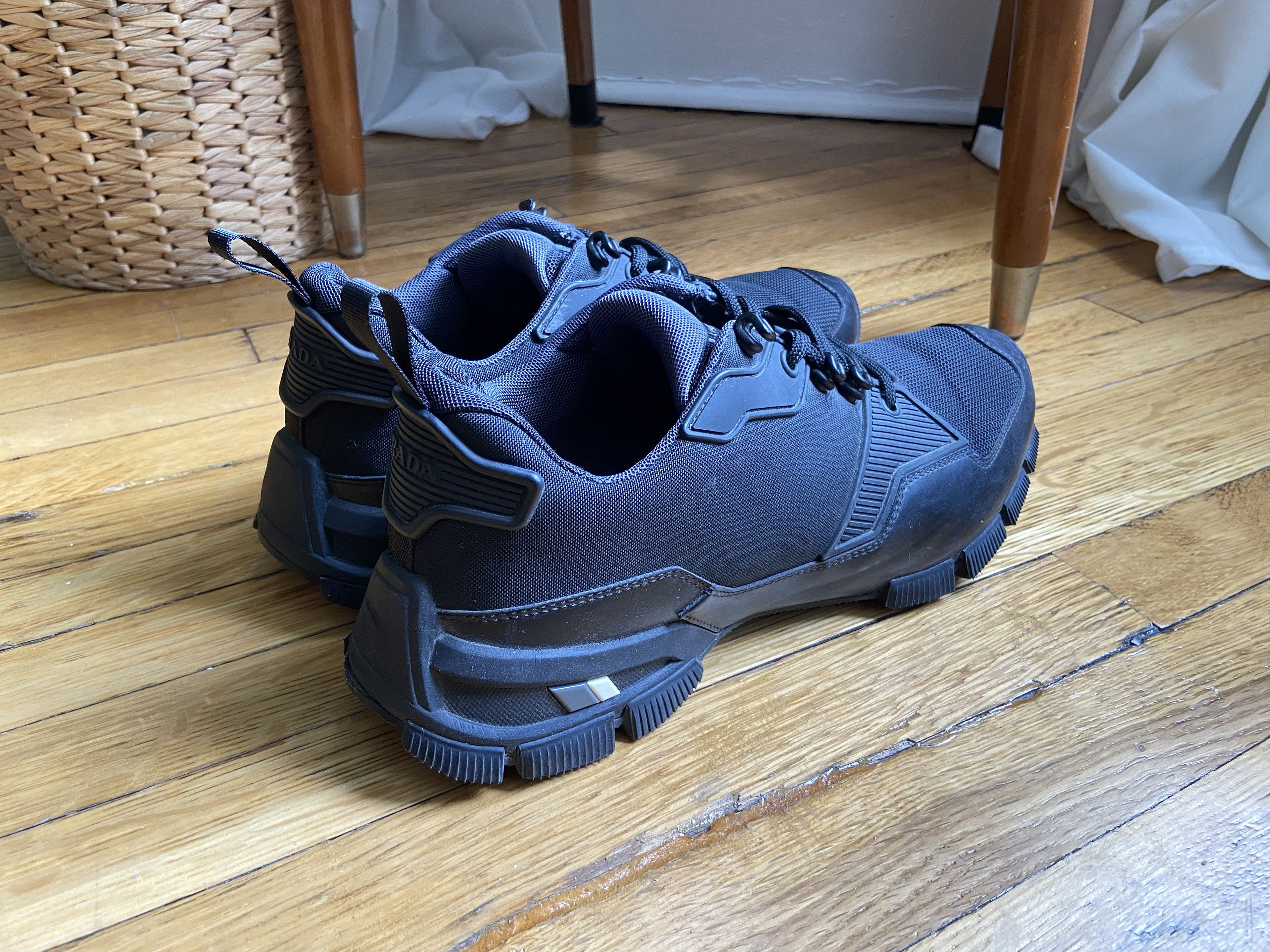 Prada Black Leather & Mesh Crossection Sneakers Size US 9.5 / EU 42-43 - 3 Thumbnail
