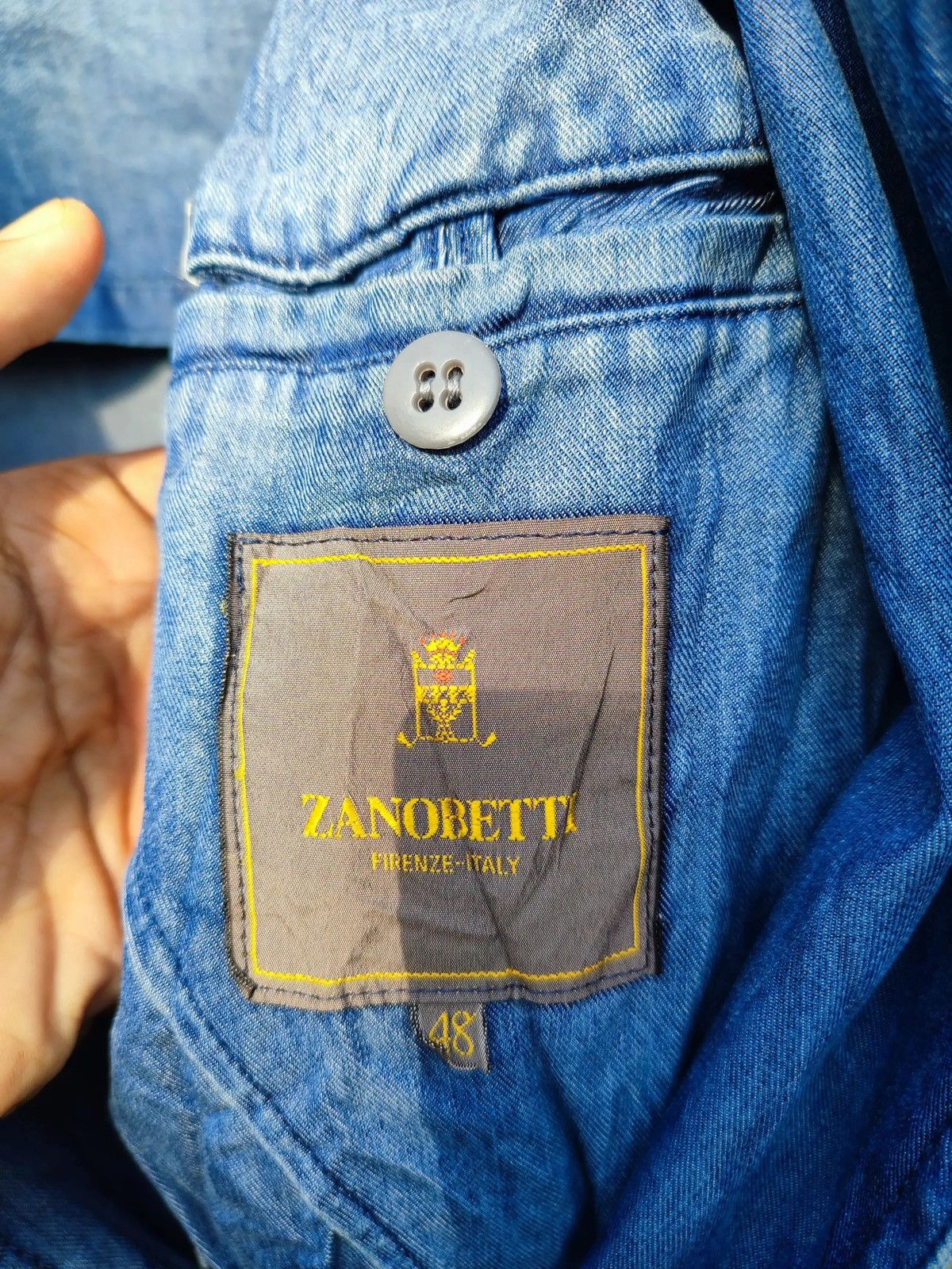 Vintage Vintage Zanobetti Firenze Denim Blazer – Made in Italy Size 38R - 10 Thumbnail