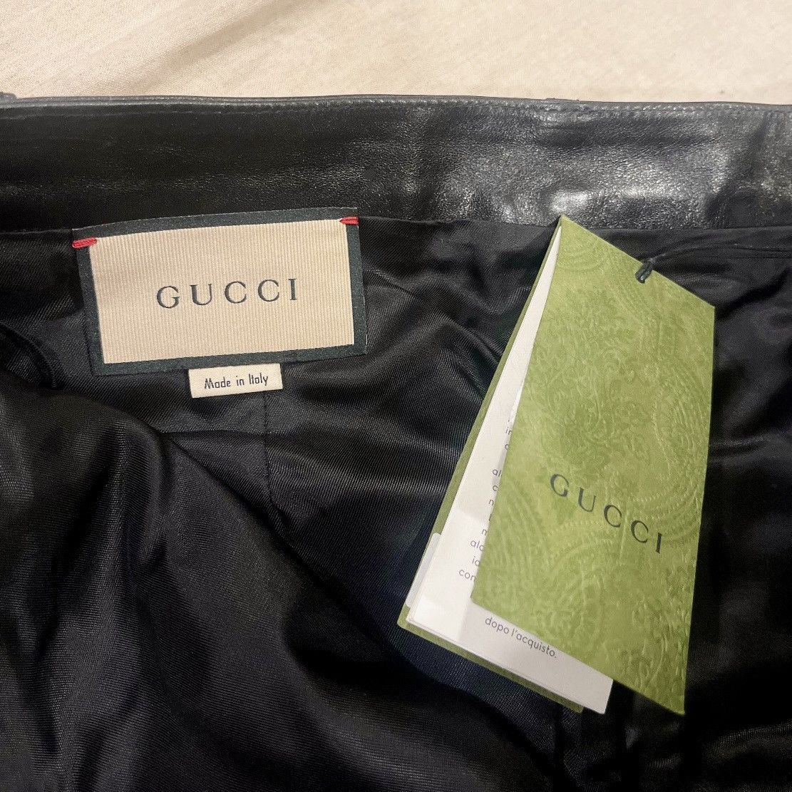 Gucci $4200 GUCCI LEATHER PANTS, BLACK, SIZE 44 Size US 29 - 11 Thumbnail