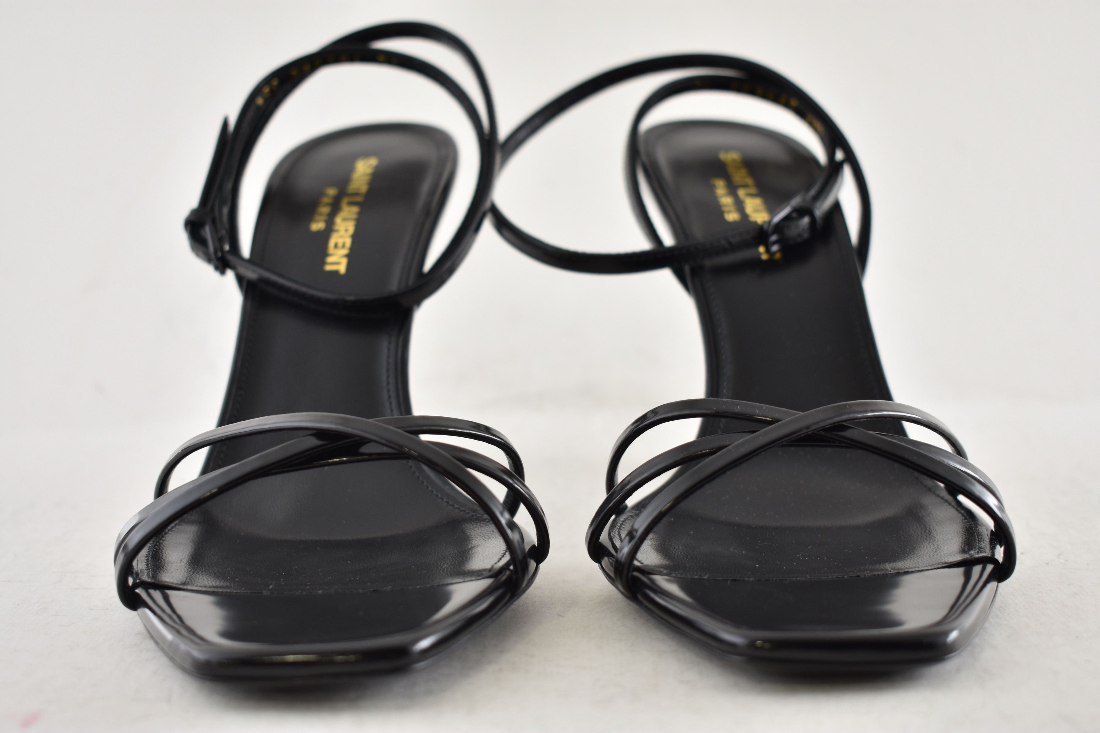 Saint Laurent Paris Opyum 85 YSL Logo Heel Pump Ankle Strap Strappy Sandal 39.5 Size US 9.5 / IT 39.5 - 10 Thumbnail