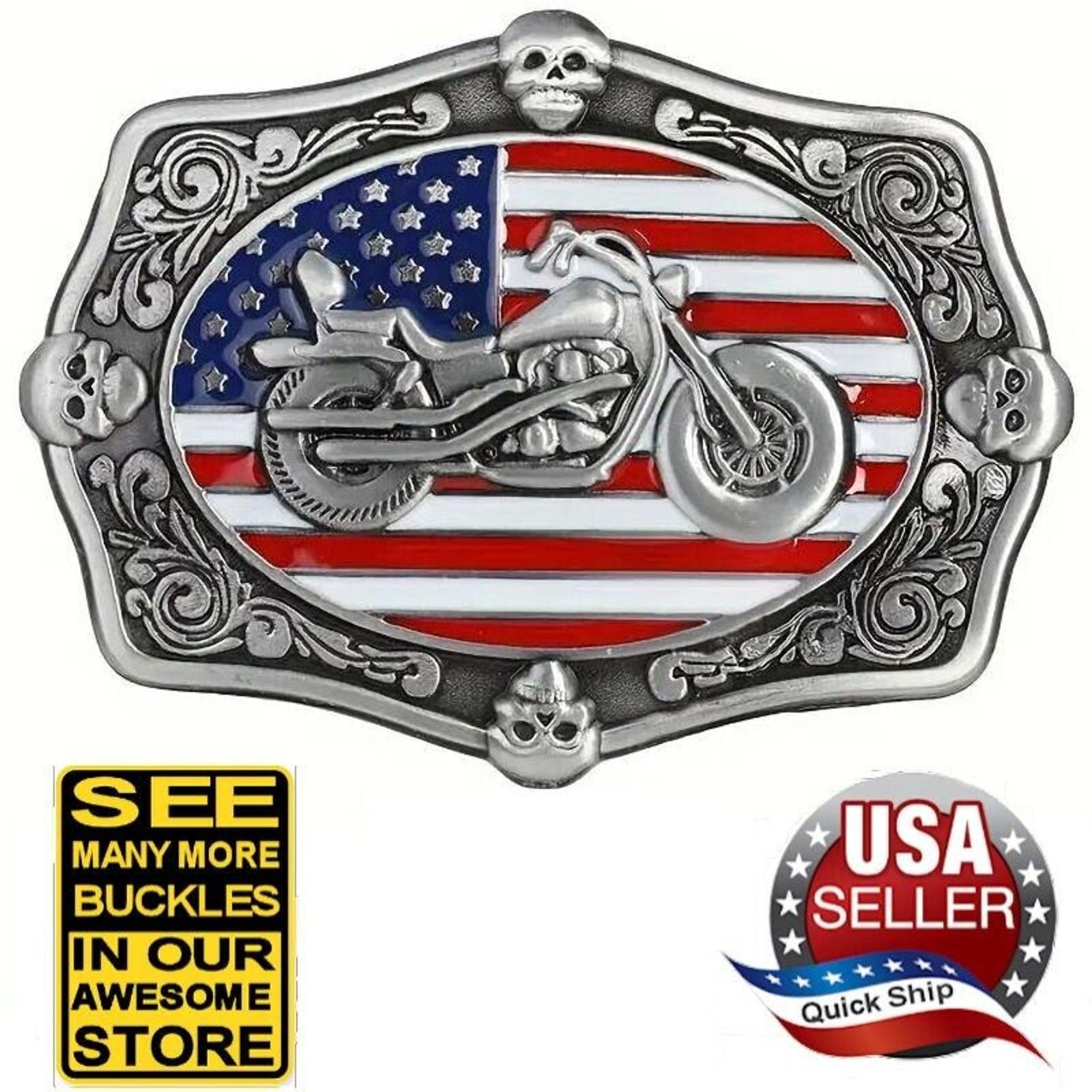 Other Skulls & V-Twin Motorcycle Belt Buckle Size ONE SIZE - 1 Thumbnail