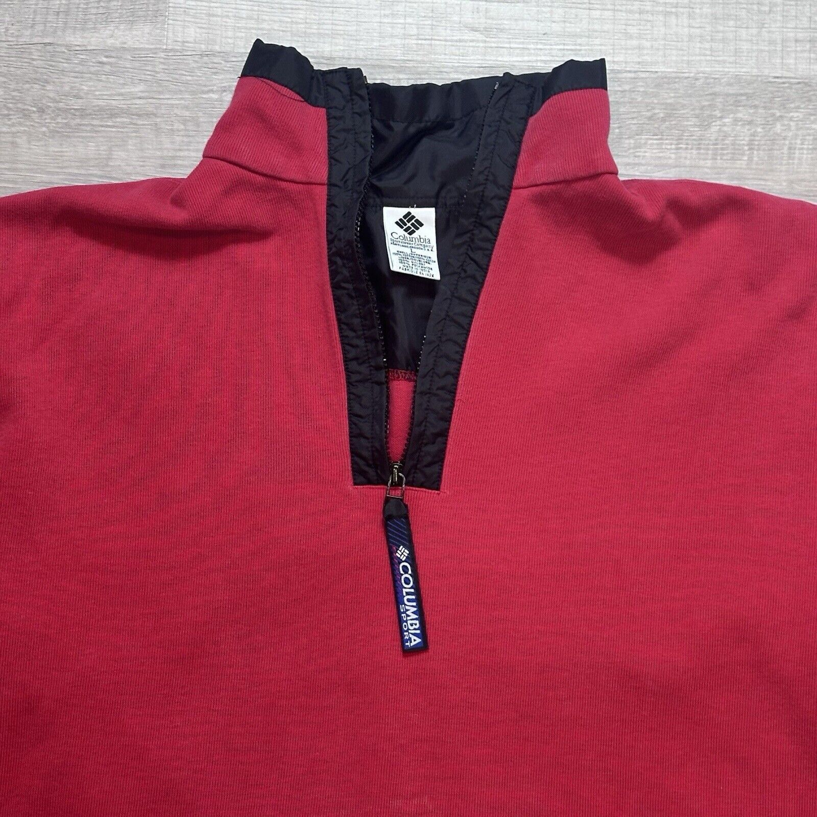 Columbia × Vintage Vtg 90s Columbia Mens Spell Out HeavyweightHalf Zip Pullover Size US L / EU 52-54 / 3 - 6 Thumbnail