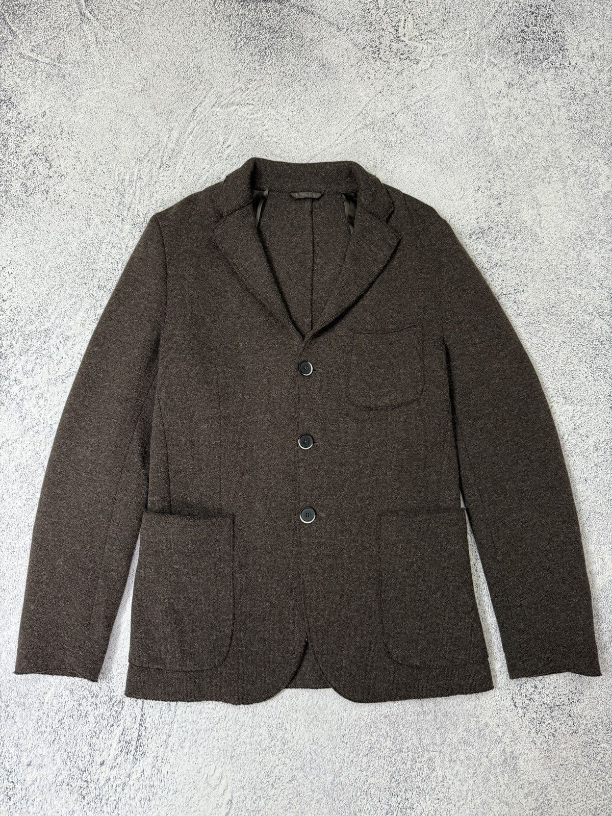 Barena Venezia Barena Venezia Unstructured Wool Knit Jacket Blazer Brown Size 48R - 4 Thumbnail