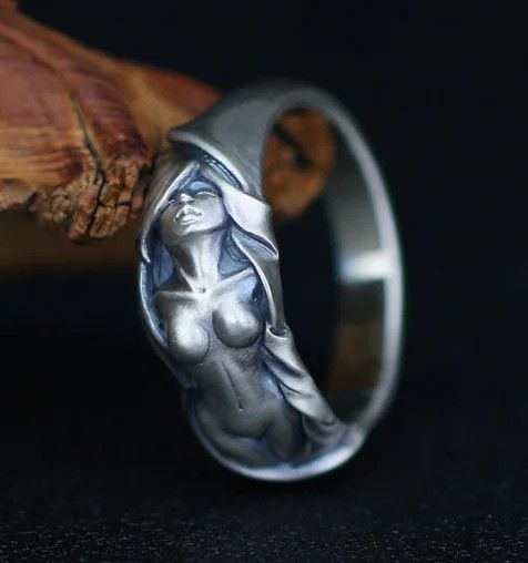 Jewelry × Vintage Rings Sexy Girl Size ONE SIZE - 4 Thumbnail