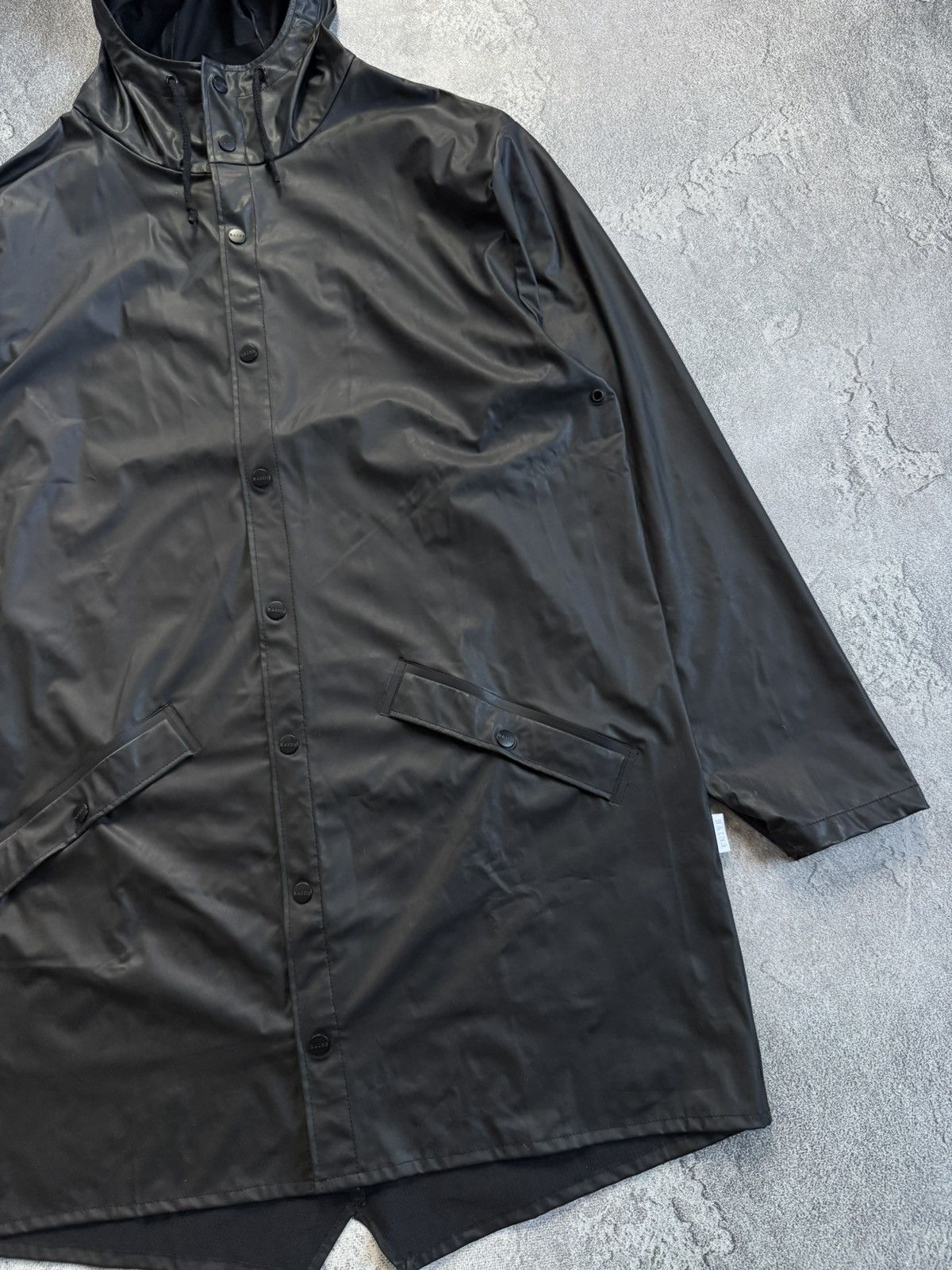 Rains Rains L/XL waterproof light long jacket hooded long coat Size US XL / EU 56 / 4 - 8 Thumbnail