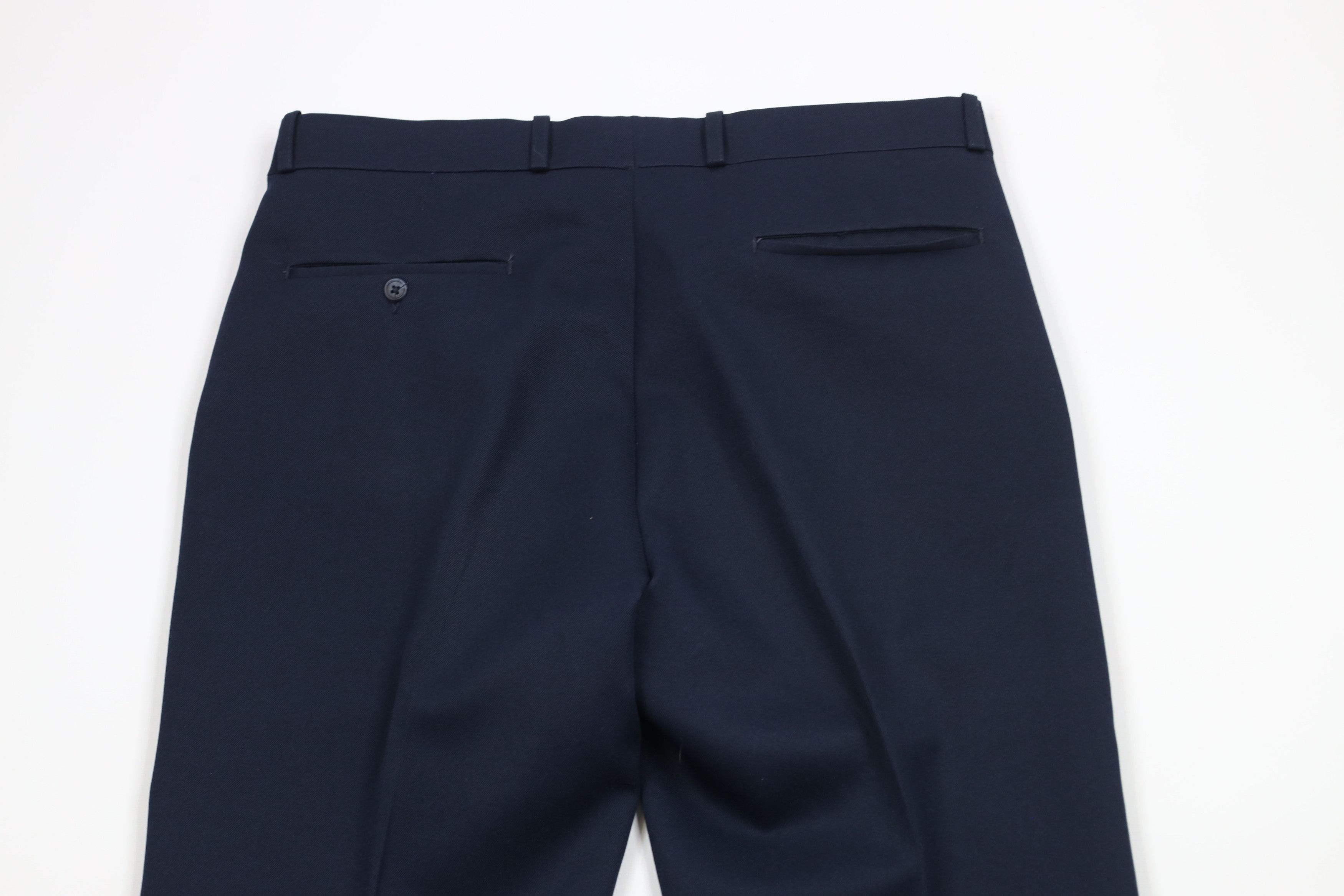 Vintage Vintage 70s Streetwear Flared Wide Leg Chino Pants Navy Blue Size US 34 / EU 50 - 10 Thumbnail